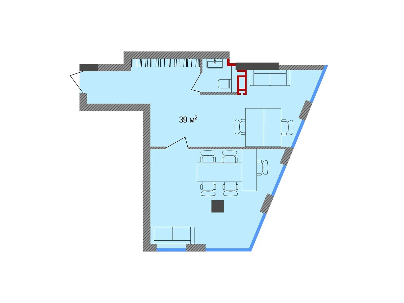 Продается офис 39 кв. м в бизнес-центре, цена: 54600 $ - фото 1