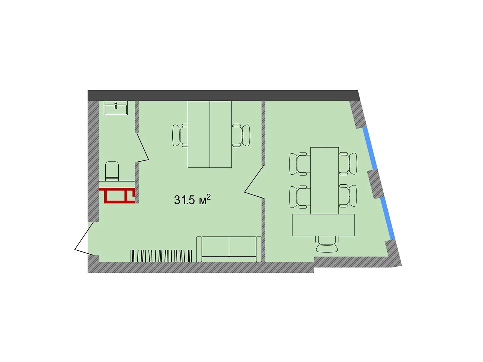 Продается офис 31.5 кв. м в бизнес-центре, цена: 44100 $ - фото 1