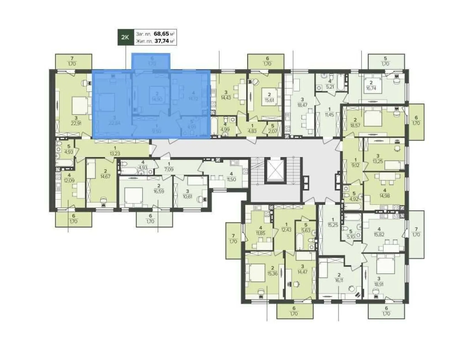 Продается 2-комнатная квартира 62.52 кв. м в Сокольниках, ул. Свободы - фото 1