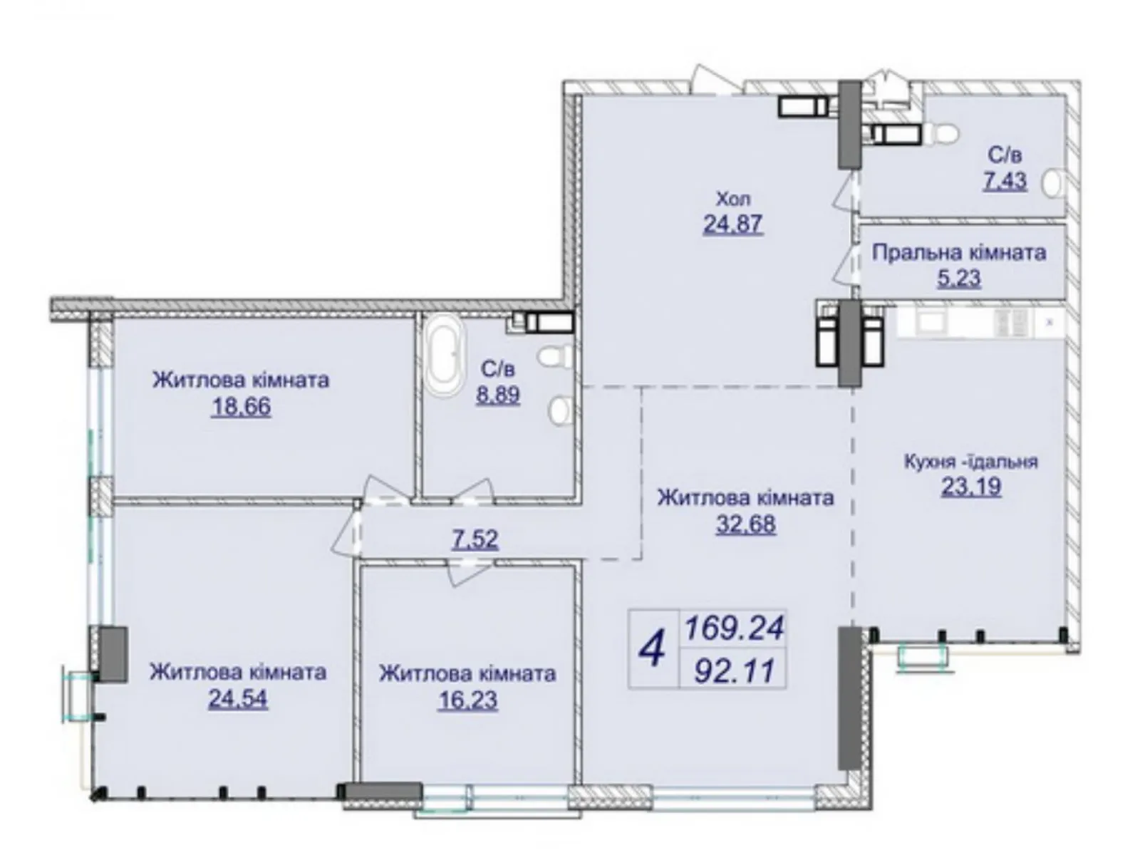 Продается 4-комнатная квартира 169 кв. м в Киеве, ул. Андрея Верхогляда(Драгомирова), 2 - фото 1