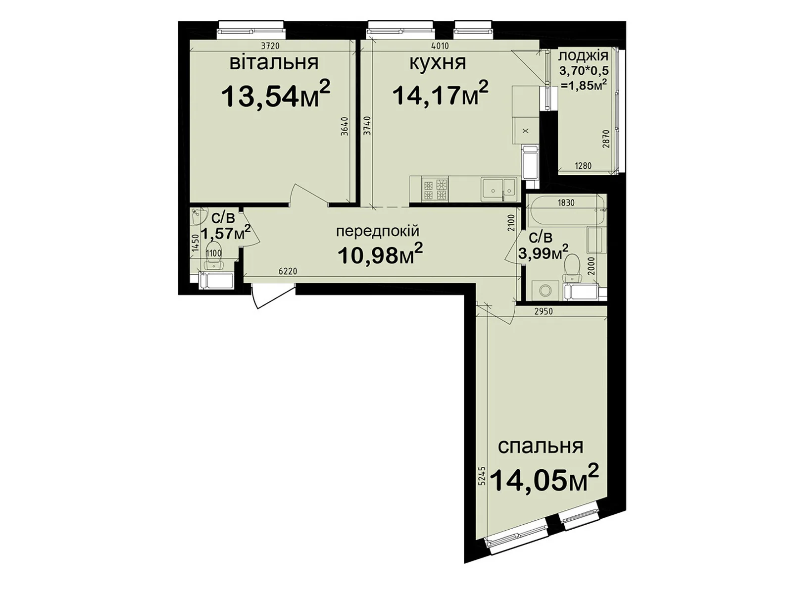 Продается 2-комнатная квартира 60.15 кв. м в Киеве, ул. Метрологическая, 42 - фото 1