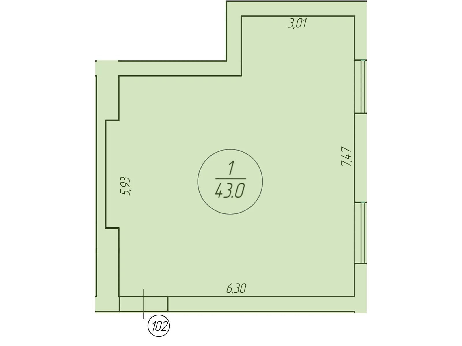 Продается объект сферы услуг 43 кв. м в 6-этажном здании, цена: 45200 $ - фото 1