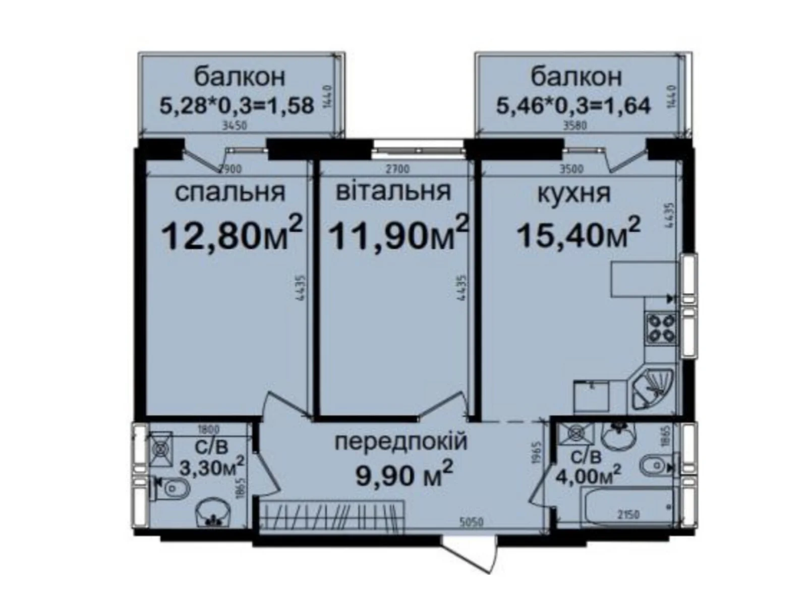 Продается 2-комнатная квартира 60.52 кв. м в Киеве, ул. Метрологическая, 42 - фото 1