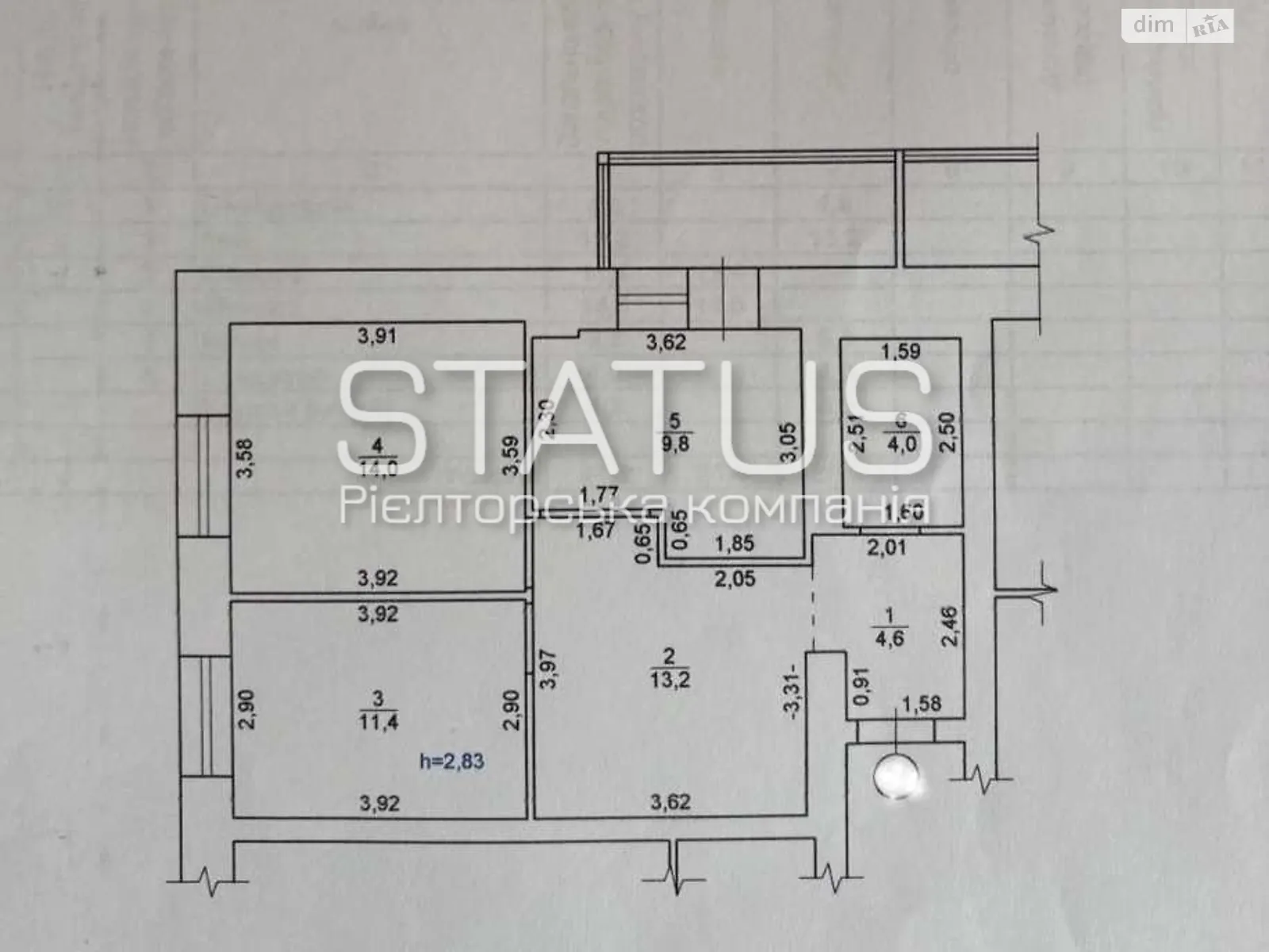 Продается 2-комнатная квартира 61.3 кв. м в Полтаве, цена: 58000 $ - фото 1