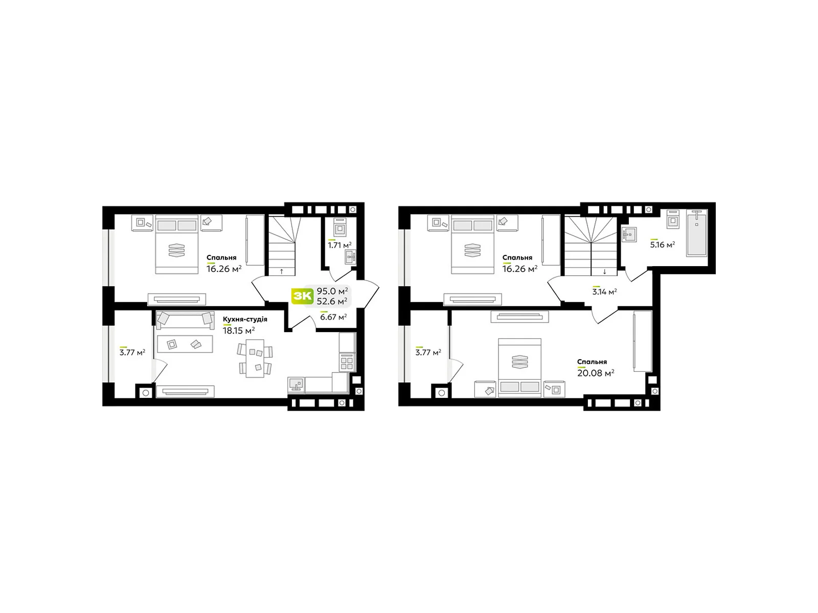 Продається 3-кімнатна квартира 95 кв. м у Львові, вул. Угорська, 12 - фото 1