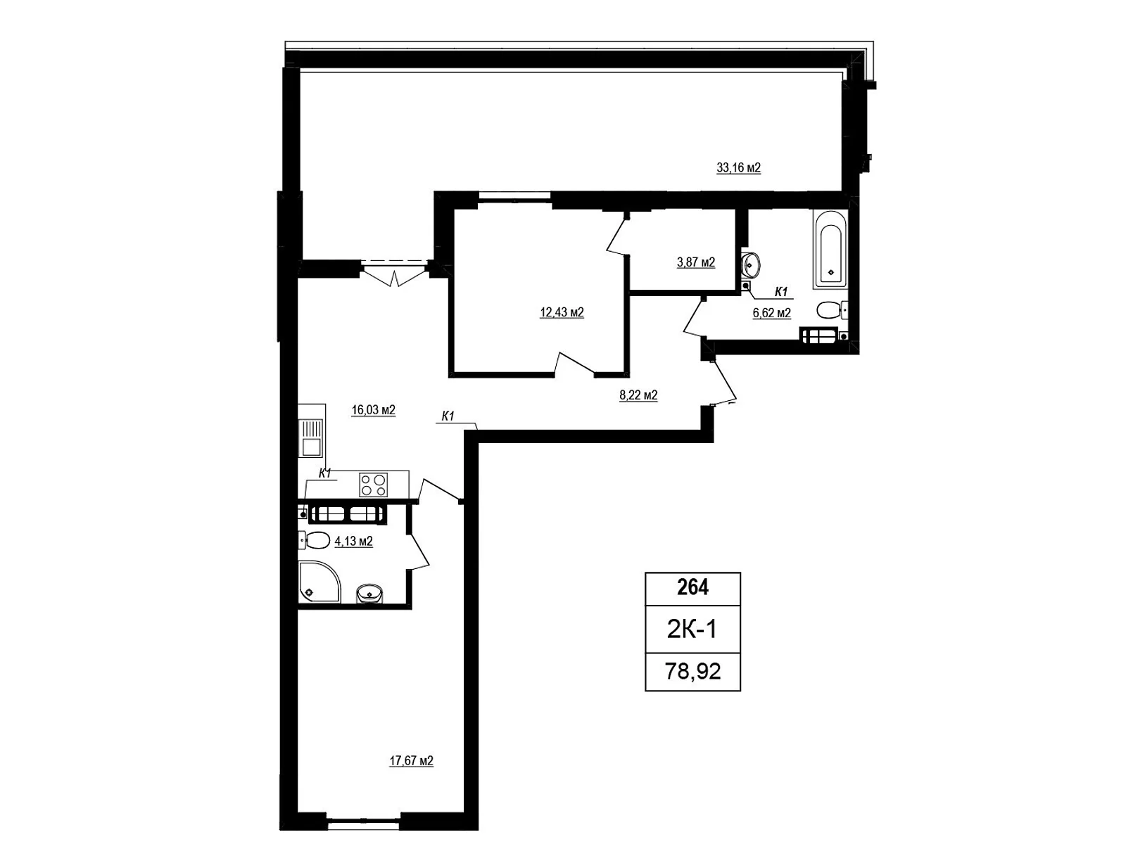 Продается 2-комнатная квартира 78.92 кв. м в Софиевской Борщаговке, ул. Яблоневая, 3А - фото 1