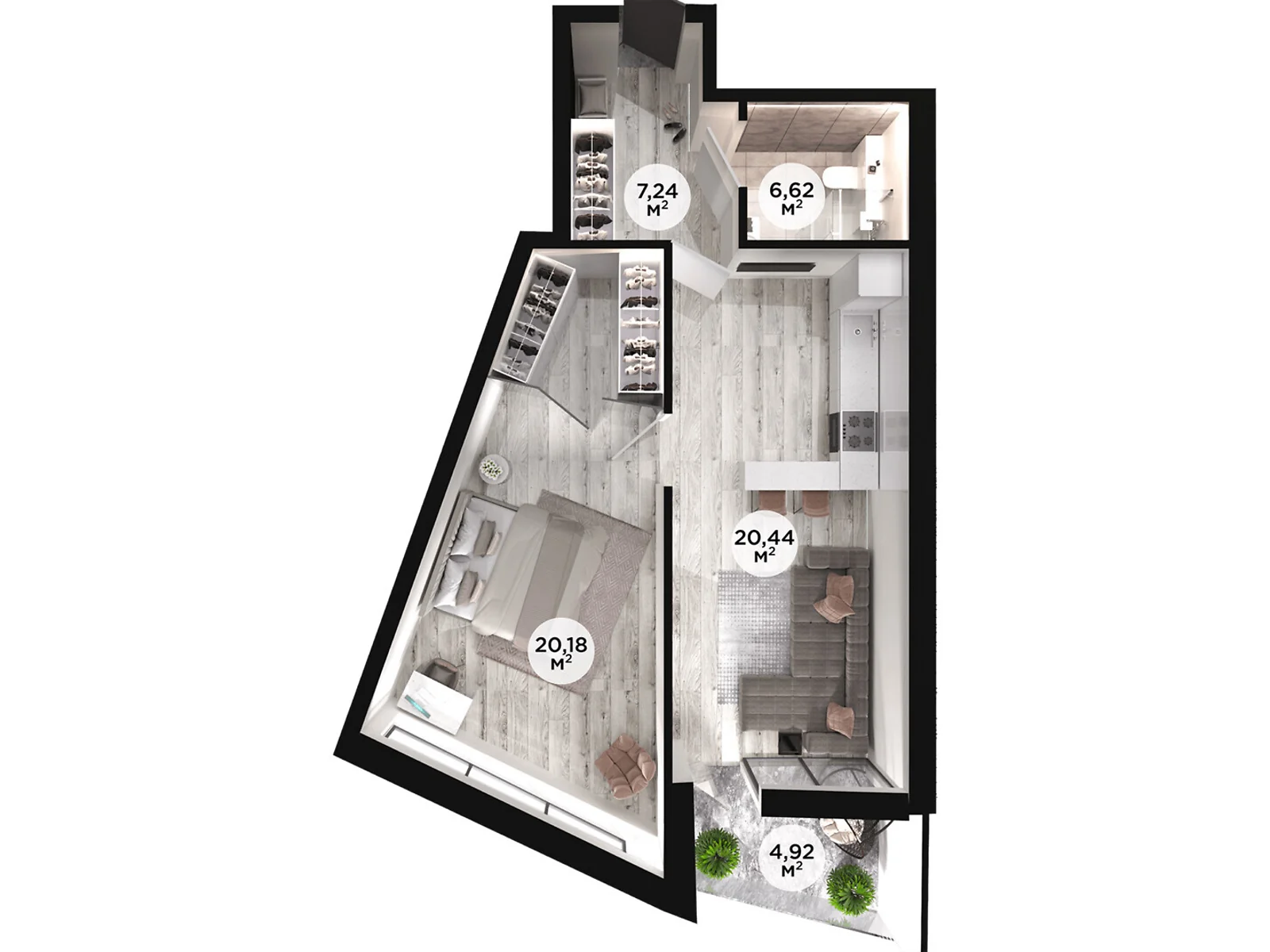 Продается 1-комнатная квартира 56.9 кв. м в Днепре, ул. Солнечная Набережная(Малиновского Маршала) - фото 1