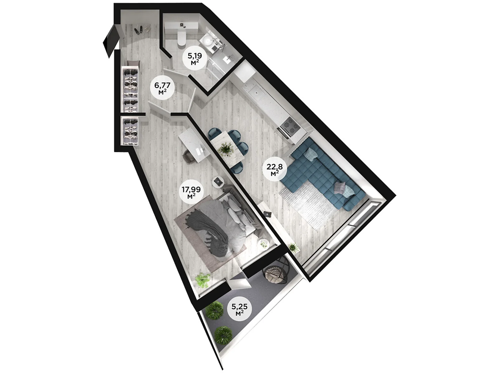 Продается 1-комнатная квартира 58 кв. м в Днепре, ул. Солнечная Набережная(Малиновского Маршала) - фото 1