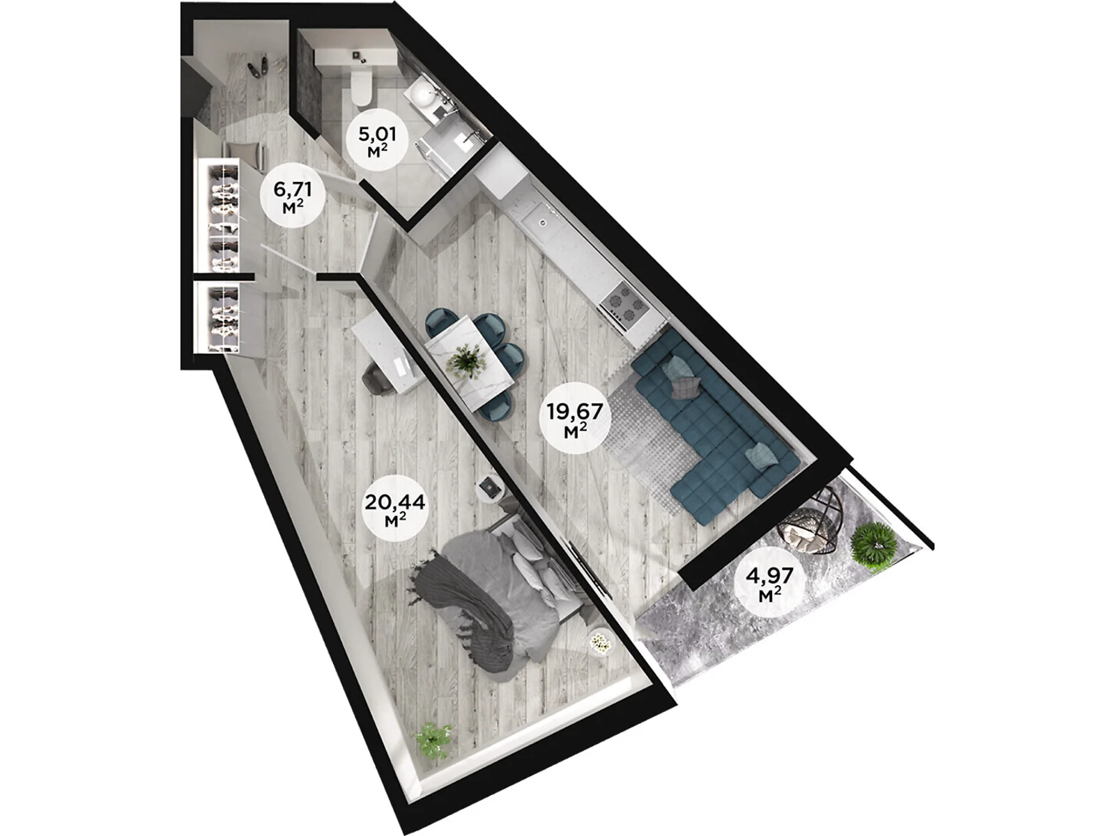 Продается 1-комнатная квартира 56.8 кв. м в Днепре, ул. Солнечная Набережная(Малиновского Маршала) - фото 1