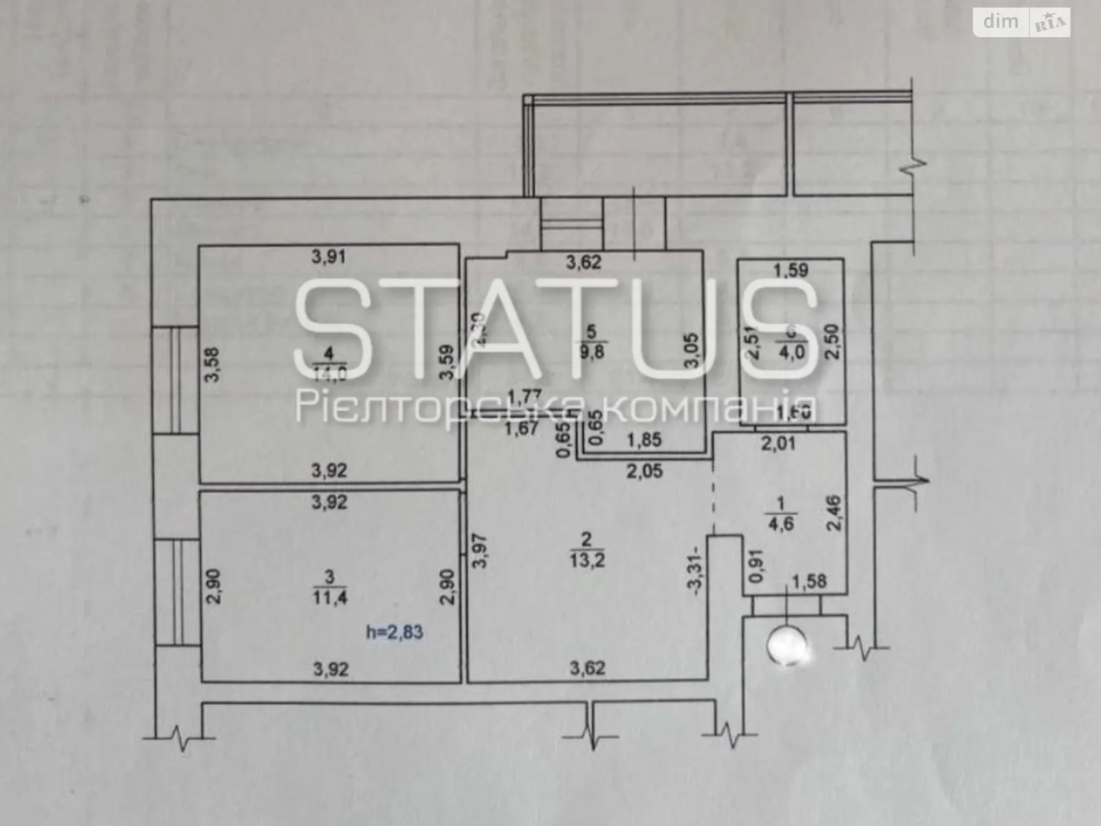 Продается 2-комнатная квартира 61.3 кв. м в Полтаве, цена: 58000 $ - фото 1
