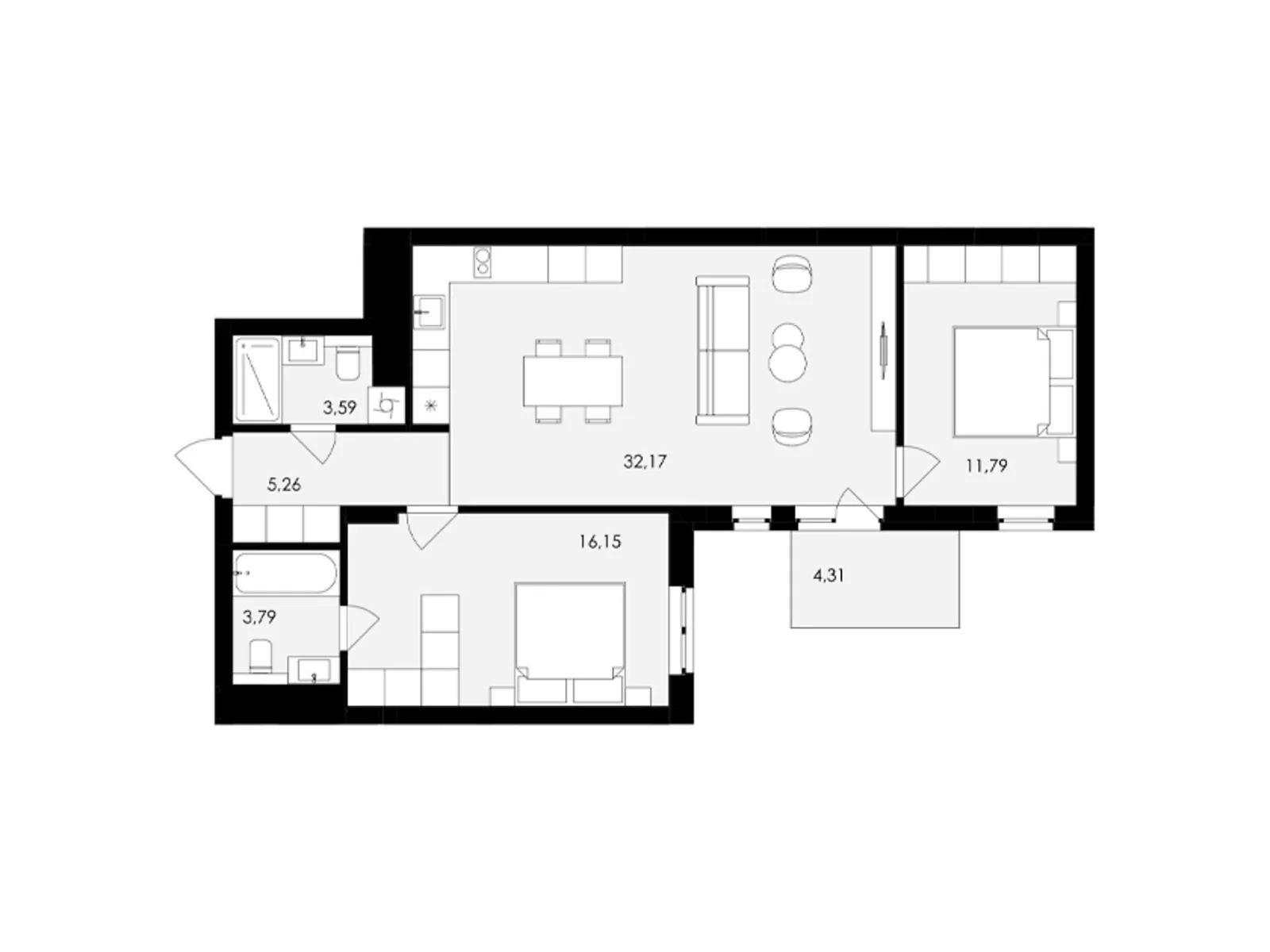 Продается 2-комнатная квартира 73.81 кв. м в Сокольниках, ул. Героев Майдана - фото 1