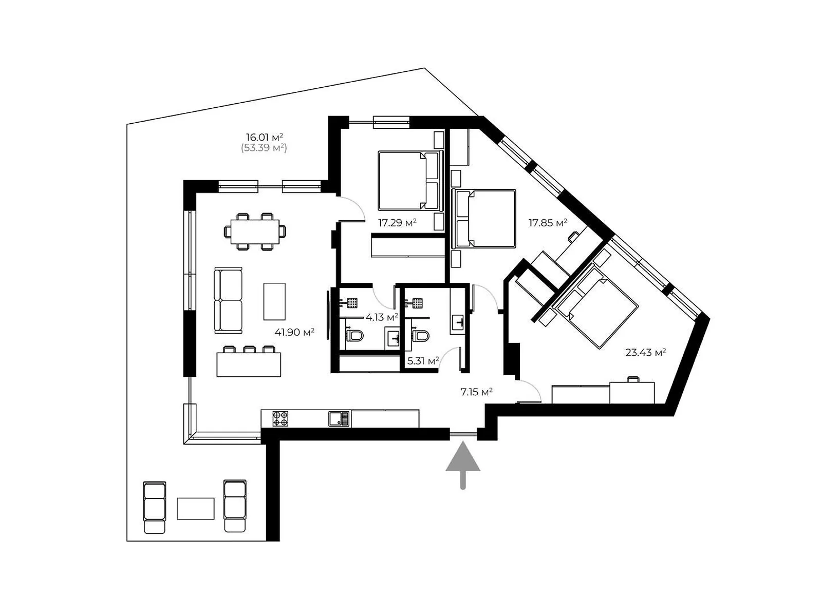 Продается 3-комнатная квартира 133 кв. м в Ужгороде, ул. Живописная, 8 - фото 1