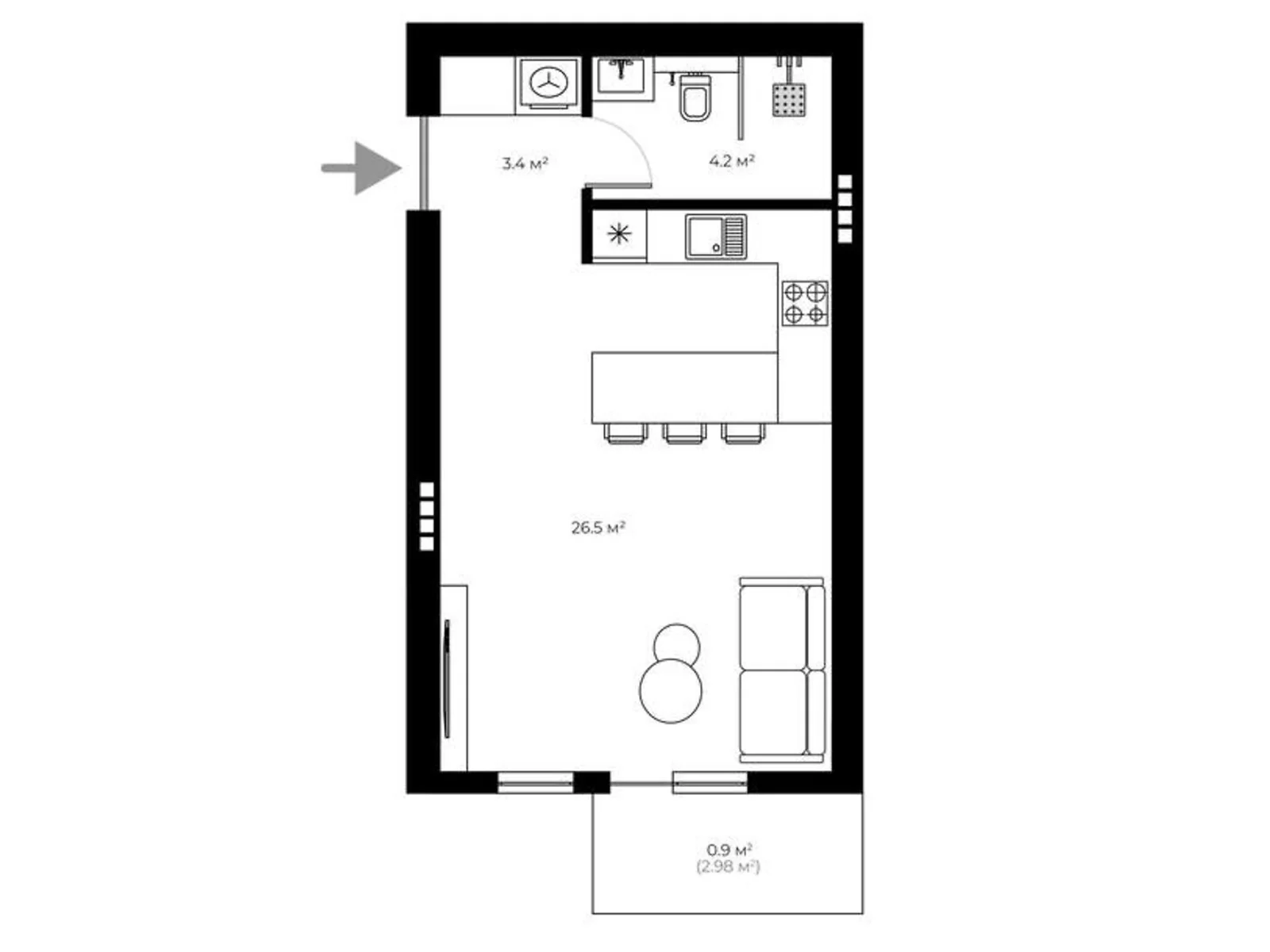 Продается 1-комнатная квартира 35 кв. м в Ужгороде, ул. Живописная, 8 - фото 1