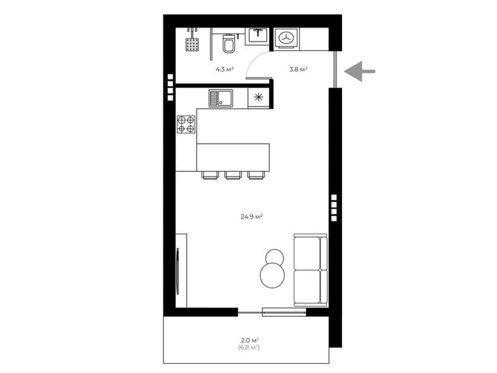 Продается 1-комнатная квартира 35 кв. м в Ужгороде, ул. Живописная, 8 - фото 1