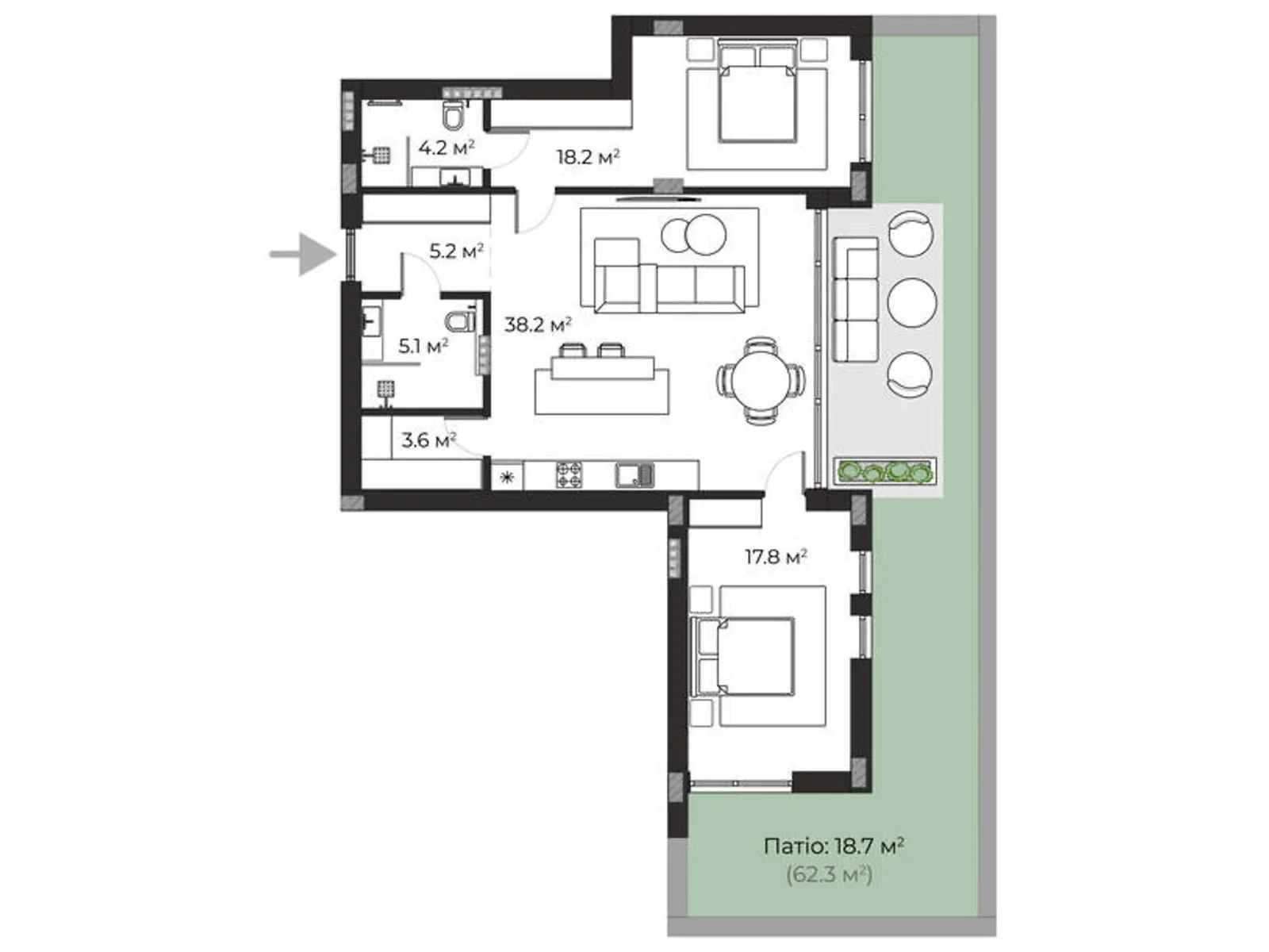 Продается 3-комнатная квартира 111 кв. м в Ужгороде, ул. Запорожская, 1 - фото 1