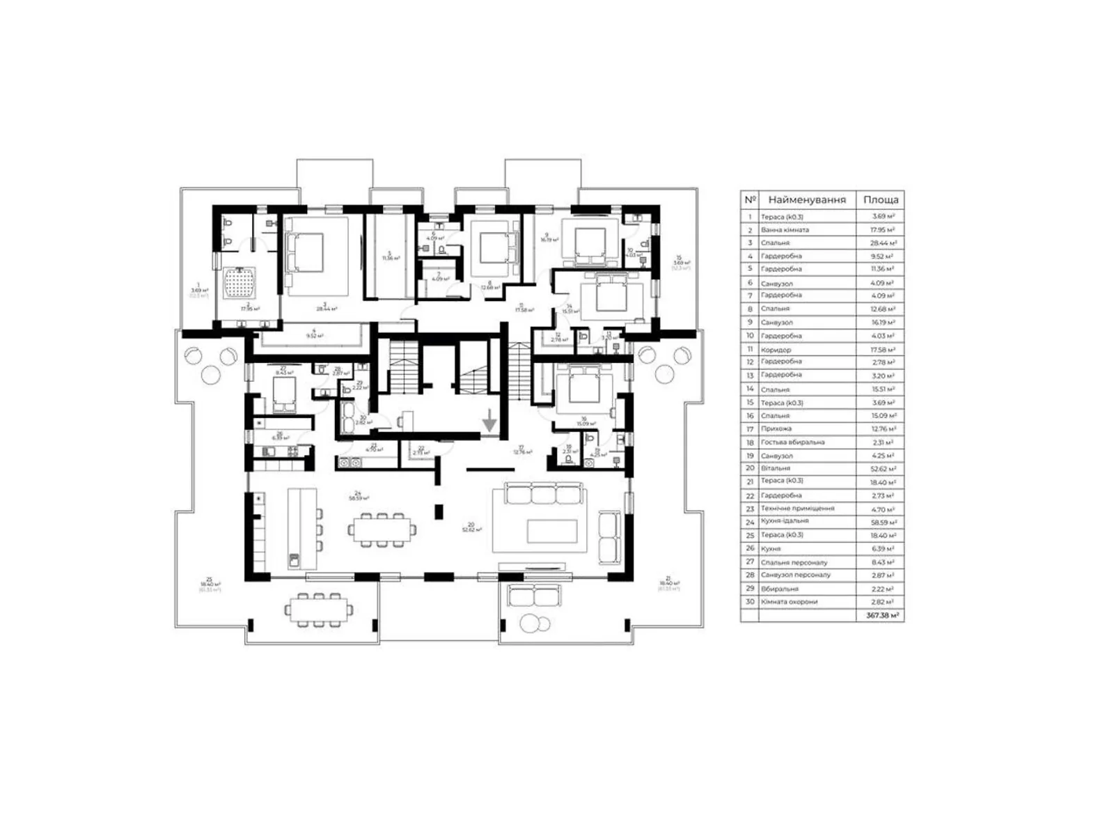 Продається 3-кімнатна квартира 367.4 кв. м у Ужгороді, вул. Запорізька, 1 - фото 1