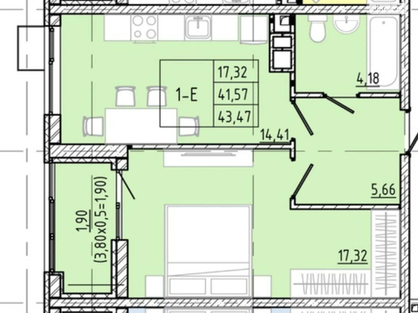 Продается 1-комнатная квартира 43.5 кв. м в Одессе, ул. Ивана Франко, 40 корпус 2 - фото 1