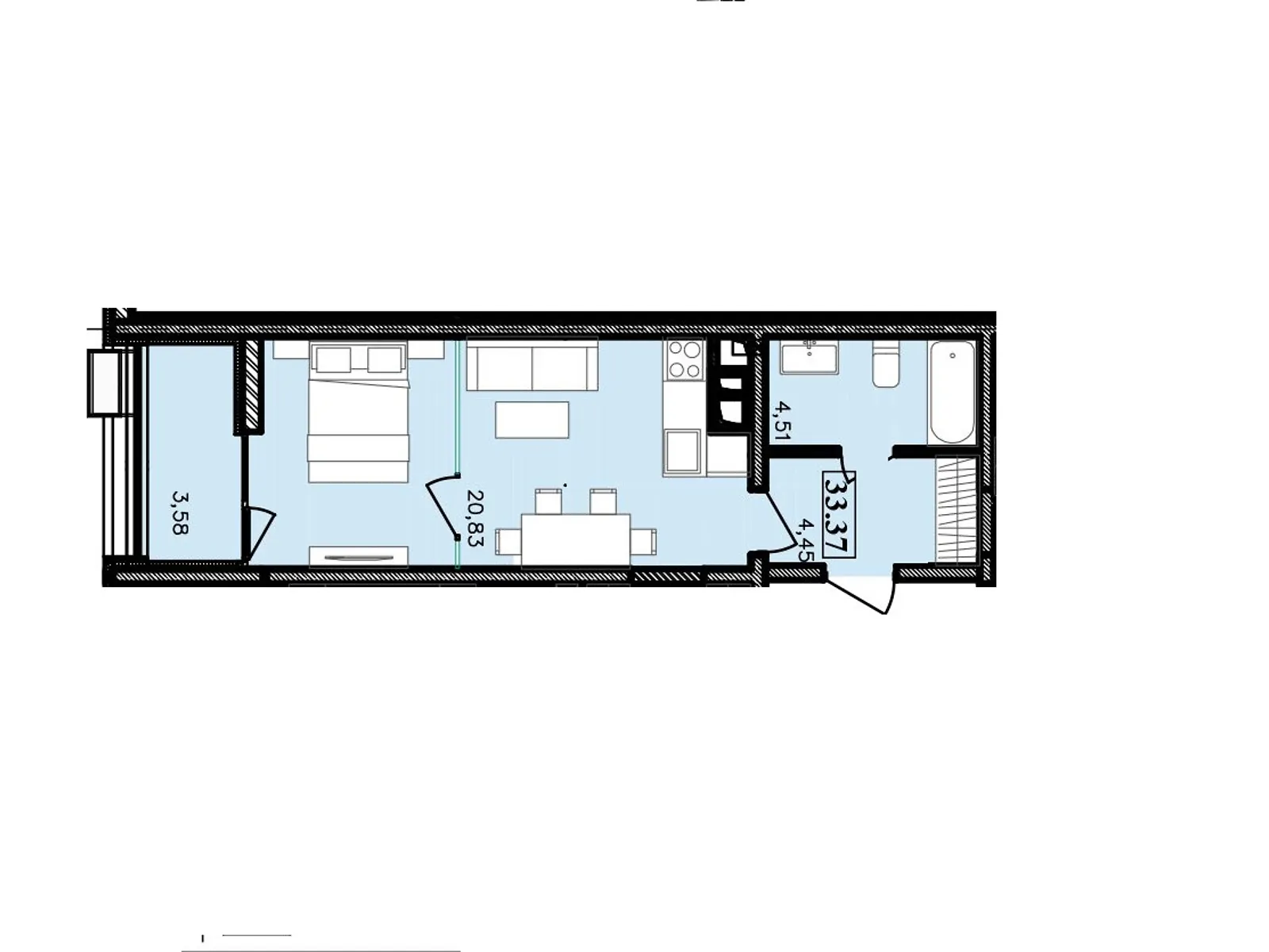 Продається 1-кімнатна квартира 33.8 кв. м у Одесі, вул. Івана Франка - фото 1