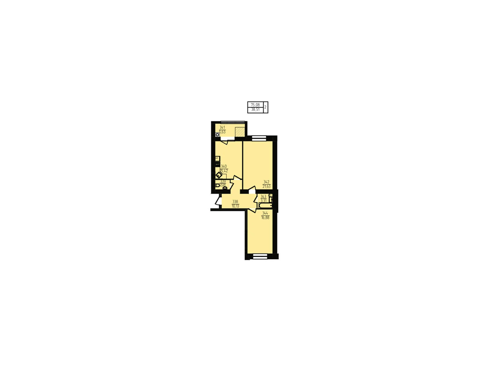 Продается 2-комнатная квартира 75.08 кв. м в Хмельницком, ул. Озерная, 20/4Б - фото 1