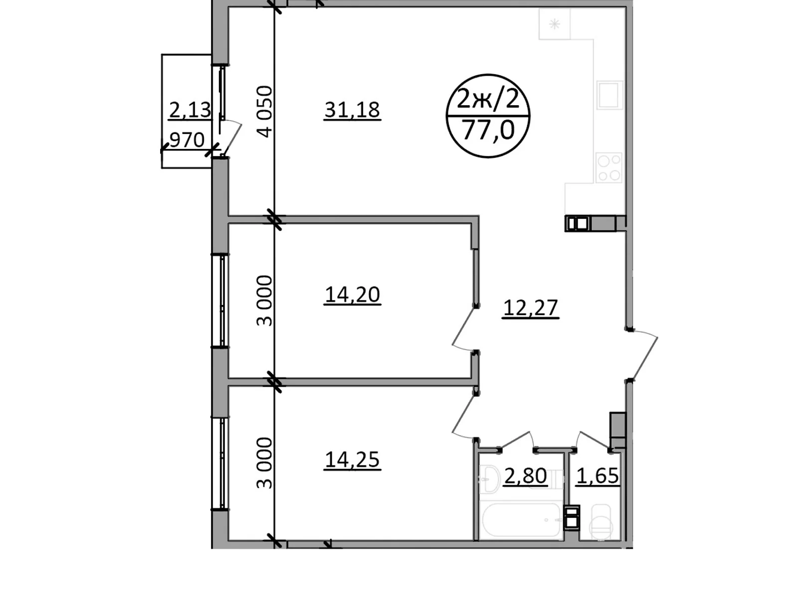 Продается 2-комнатная квартира 77 кв. м в Басовке, Кольцевая дор. - фото 1