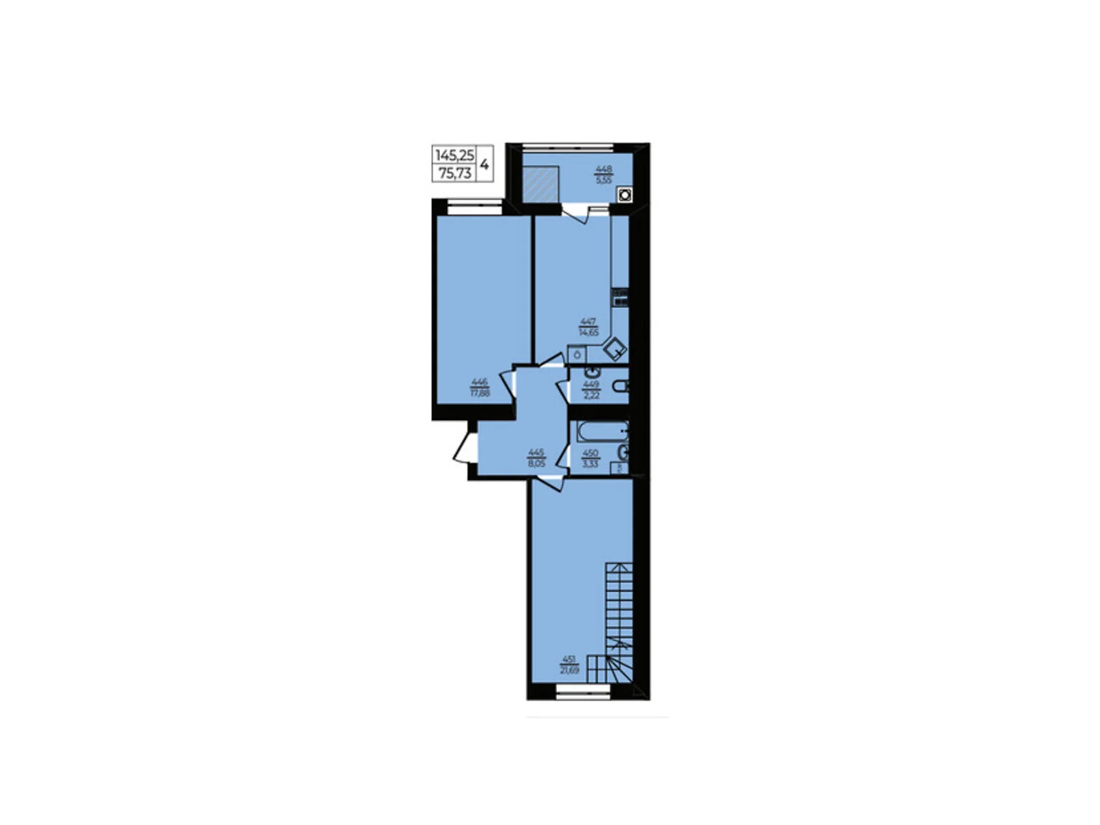 Продается 4-комнатная квартира 145.25 кв. м в Хмельницком, ул. Озерная, 20/4Б - фото 1