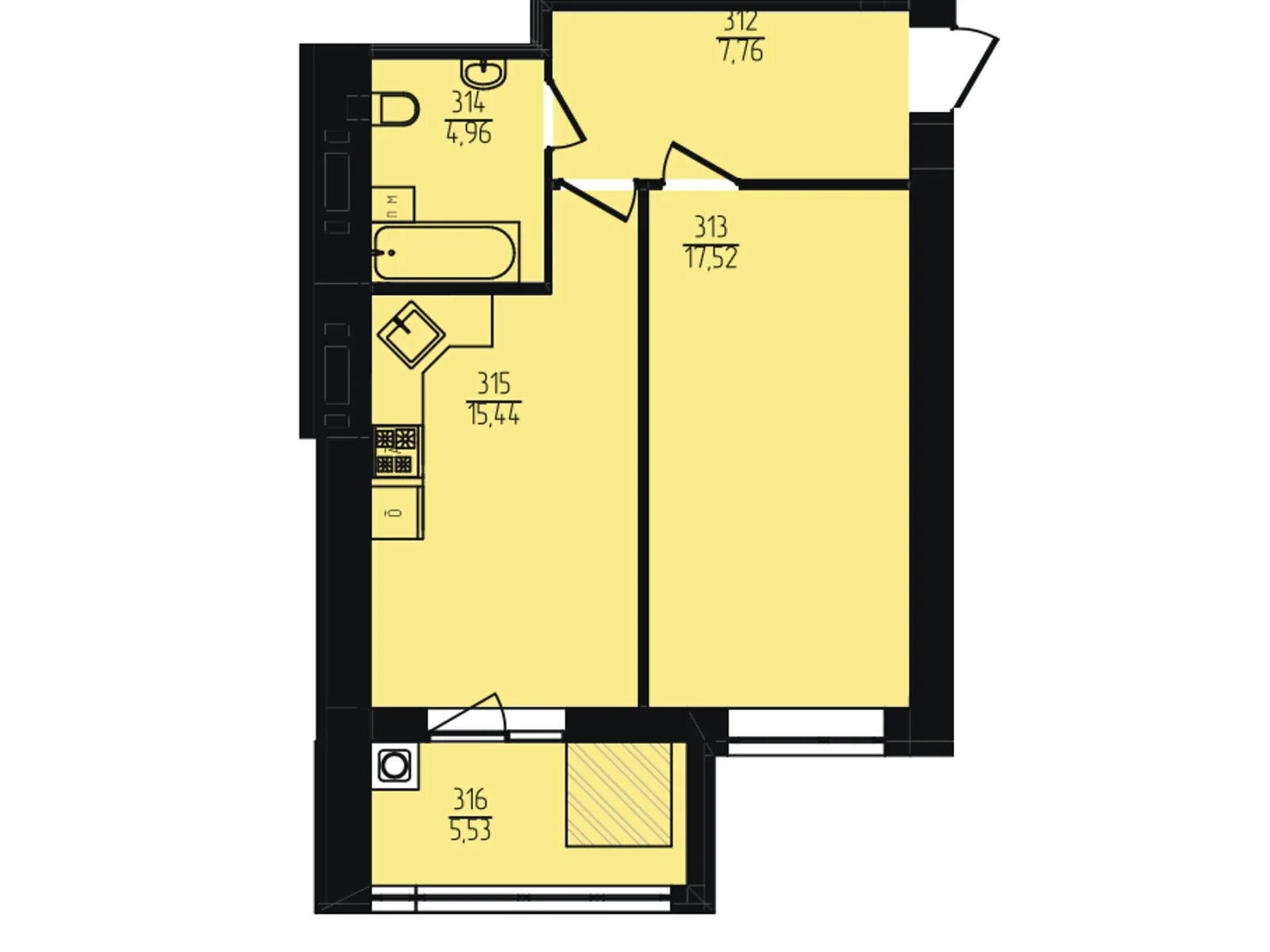 Продается 1-комнатная квартира 51.21 кв. м в Хмельницком, ул. Озерная, 20/4Б - фото 1