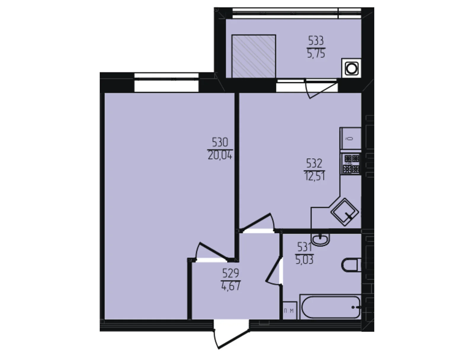 Продается 1-комнатная квартира 48 кв. м в Хмельницком, цена: 39020 $ - фото 1