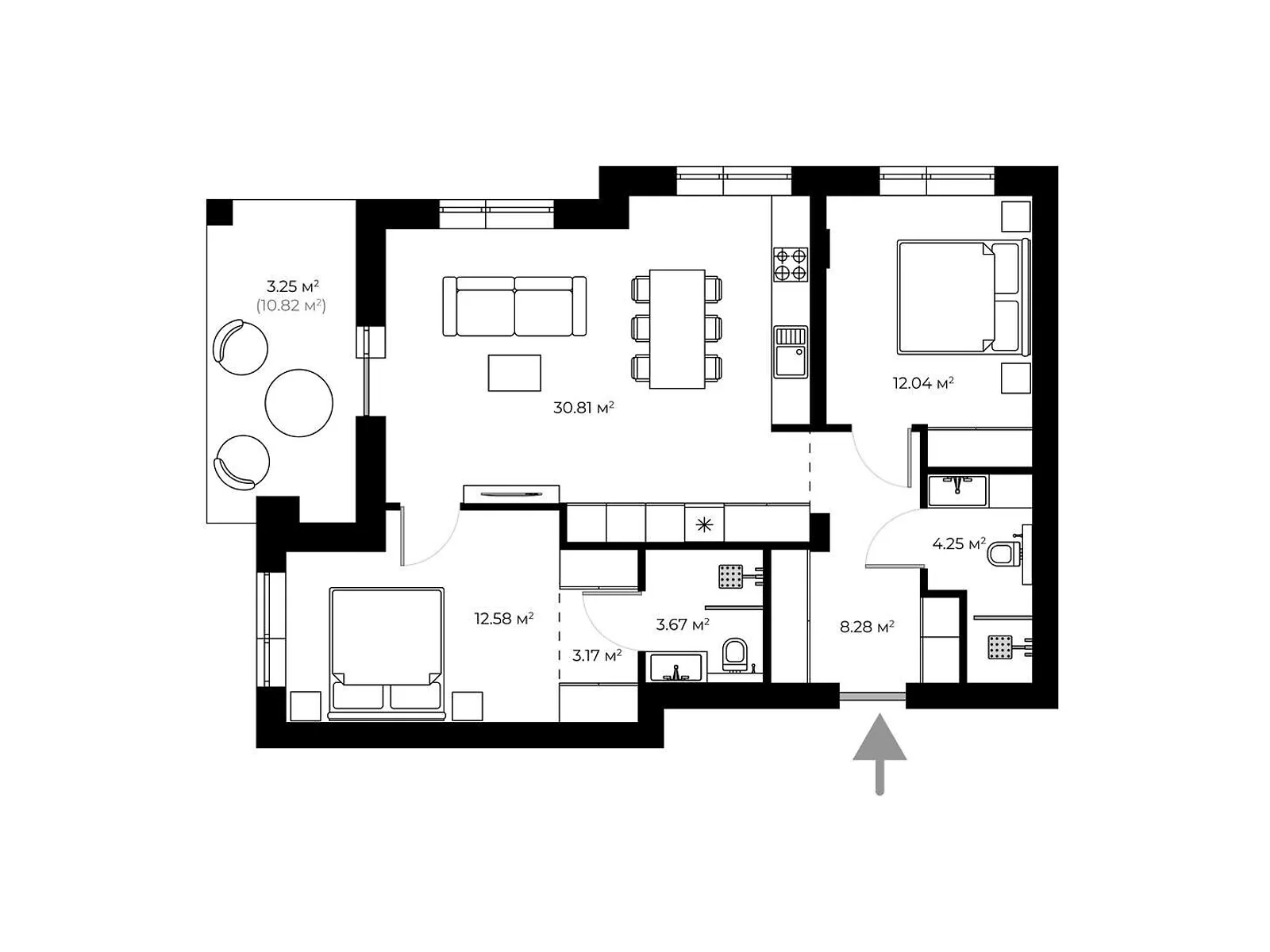 Продается 2-комнатная квартира 78 кв. м в Ужгороде, цена: 119599 $ - фото 1