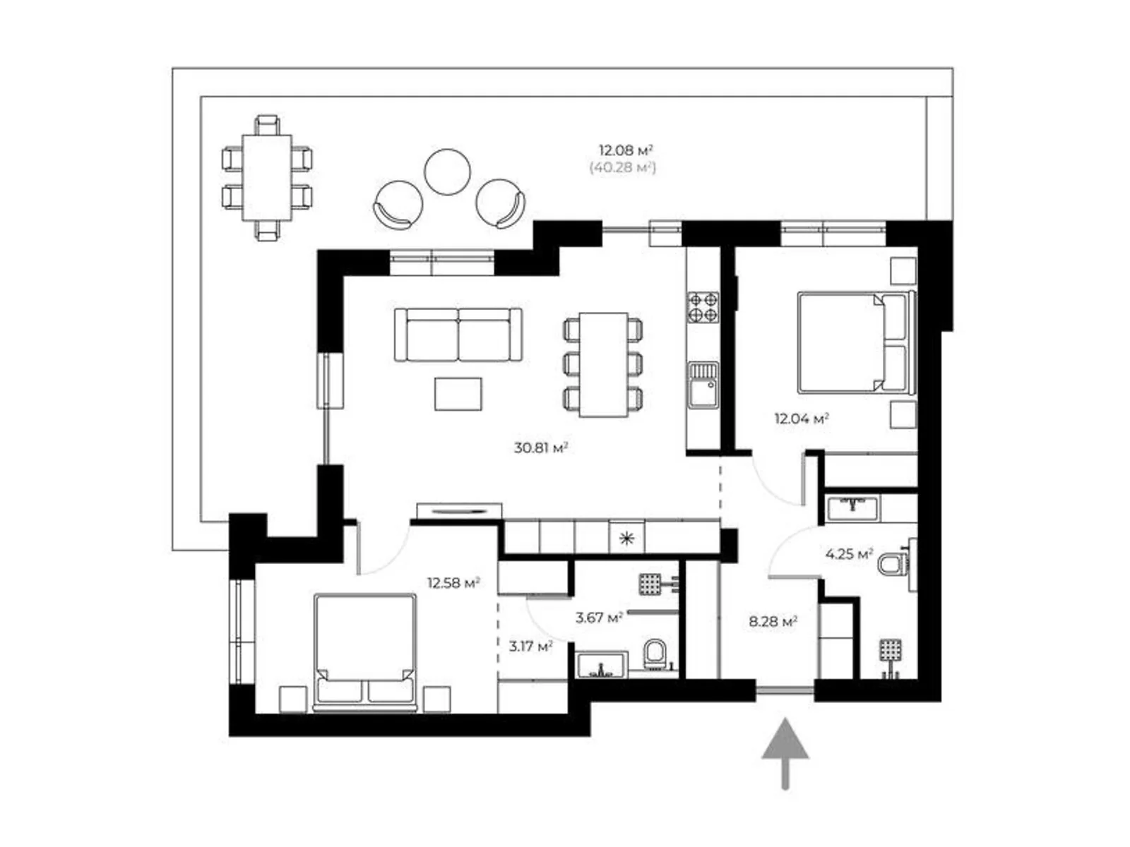 Продается 3-комнатная квартира 101.7 кв. м в Ужгороде, ул. Живописная, 1 - фото 1