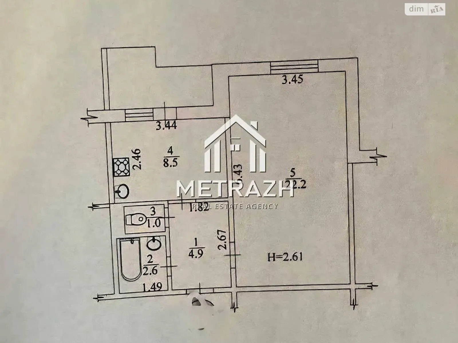 Продається 1-кімнатна квартира 42 кв. м у Харкові, вул. Кричевського, 39 - фото 1