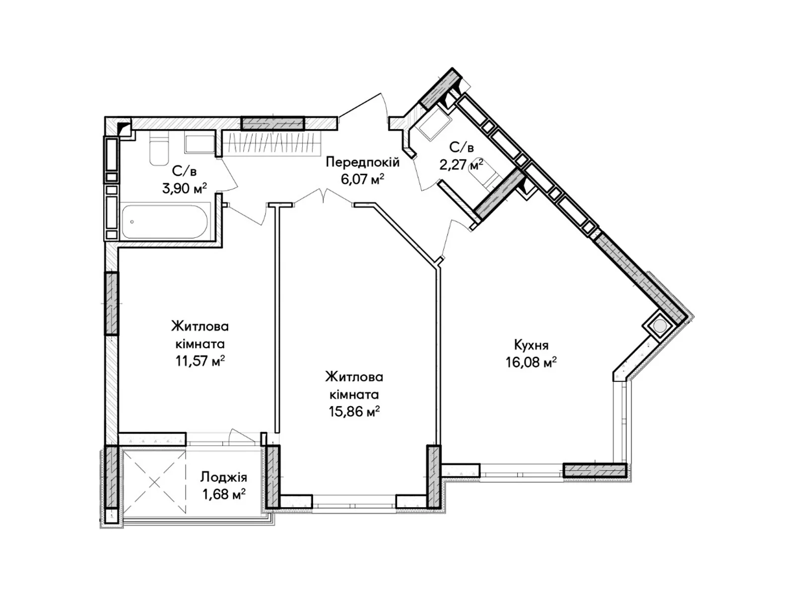 Продається 2-кімнатна квартира 57 кв. м у Ірпені, вул. Ольги Кобилянської(Достоєвського) - фото 1