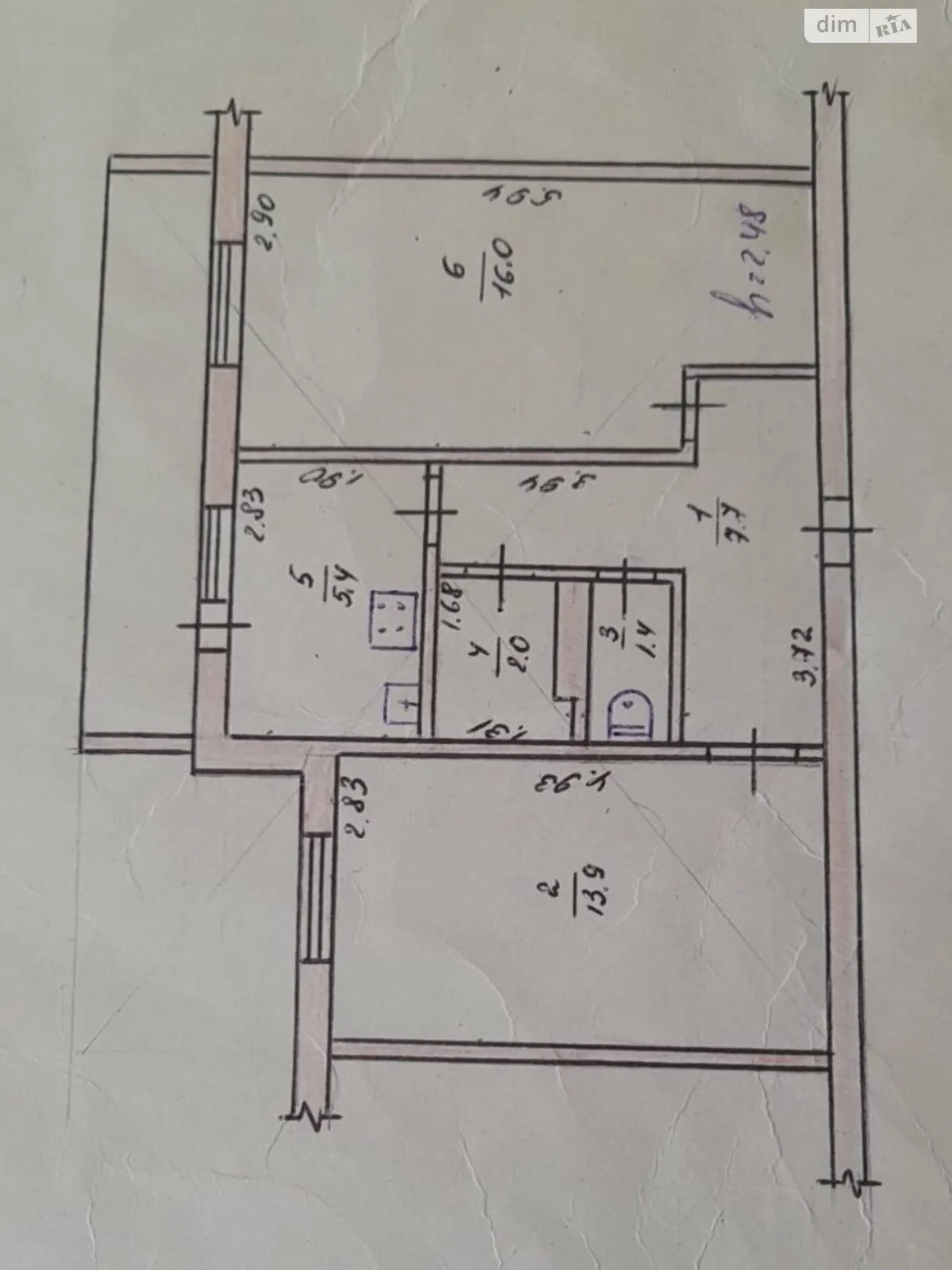 Продається 2-кімнатна квартира 51 кв. м у Старокостянтинові, вул. Миру, 1/156 - фото 1
