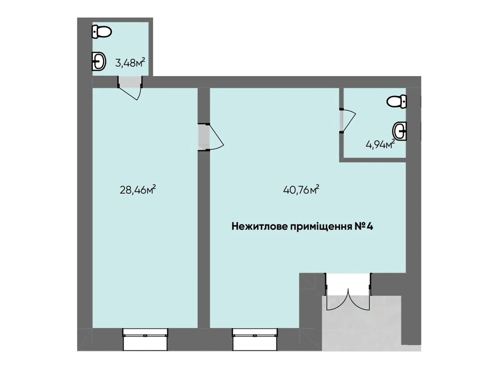 Продается объект сферы услуг 77.64 кв. м в 10-этажном здании, цена: 65994 $ - фото 1