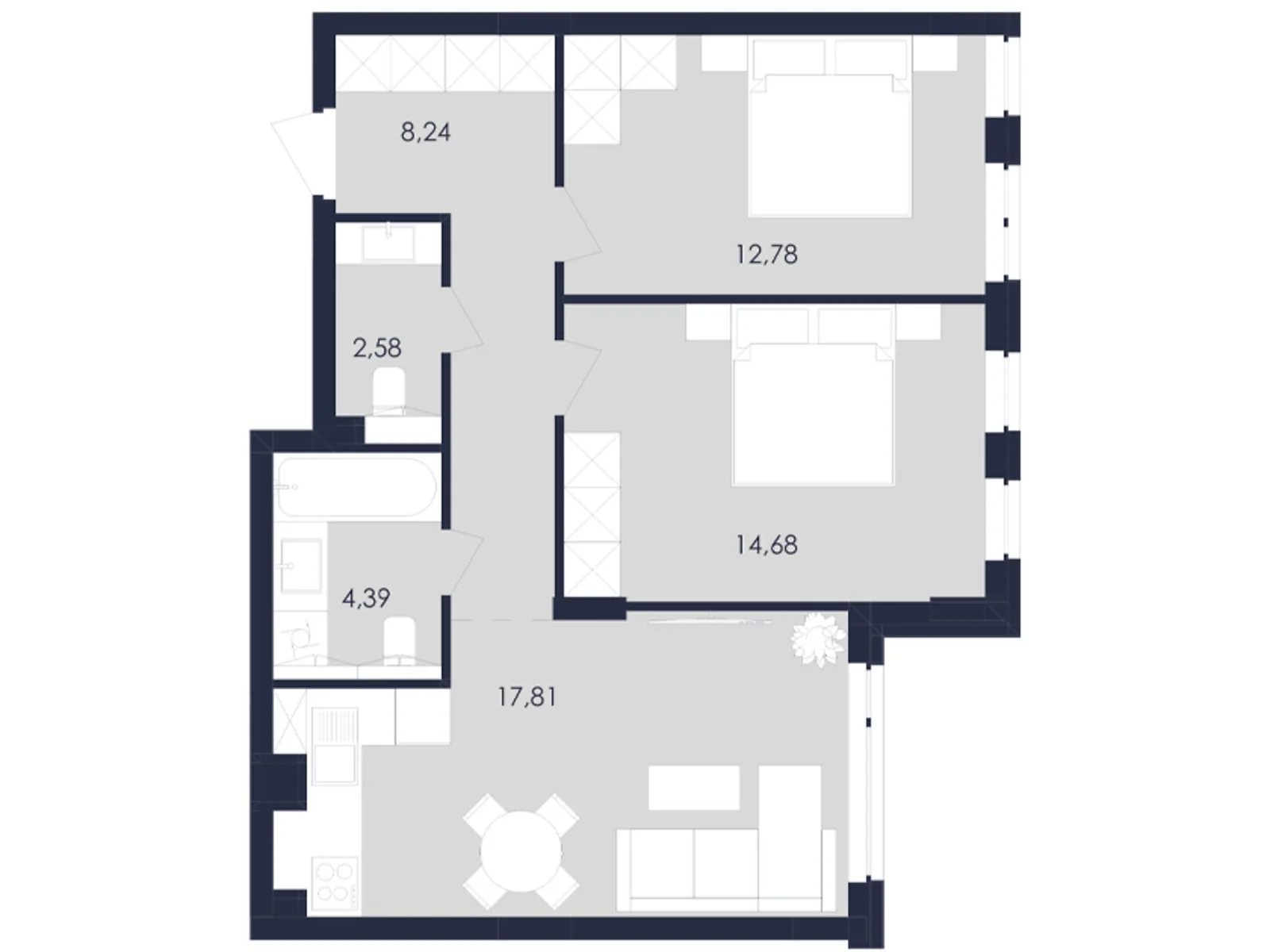 Продається 2-кімнатна квартира 60.48 кв. м у Сокільниках, вул. Героїв Майдану - фото 1