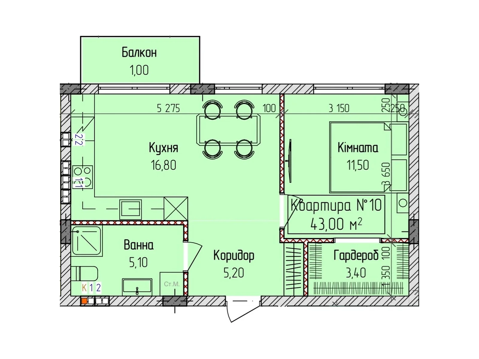 Продается 1-комнатная квартира 43 кв. м в Ужгороде, ул. Загорская, 188 - фото 1