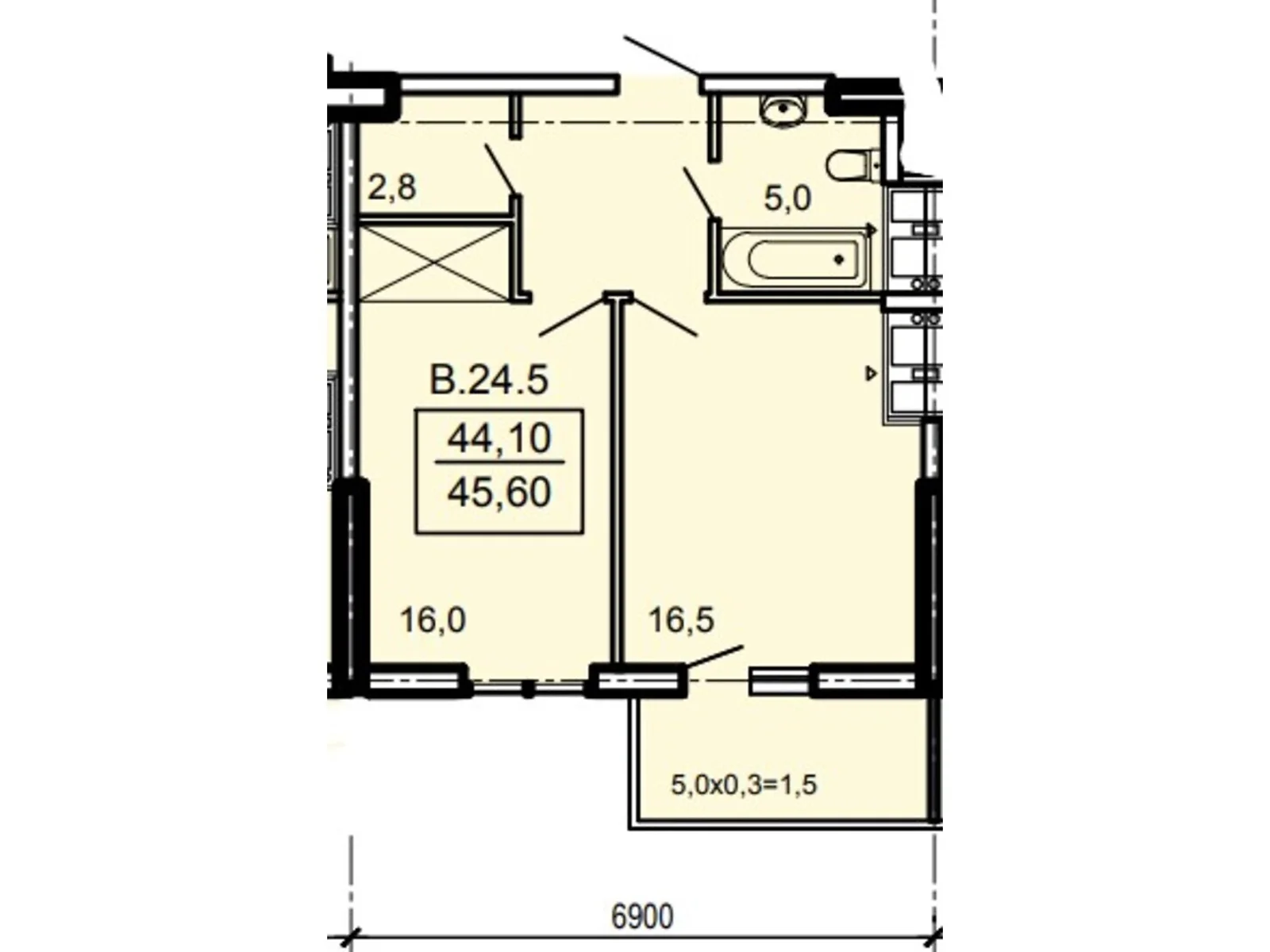 Продается 1-комнатная квартира 45.6 кв. м в Одессе, Фонтанская дор., 25 - фото 1