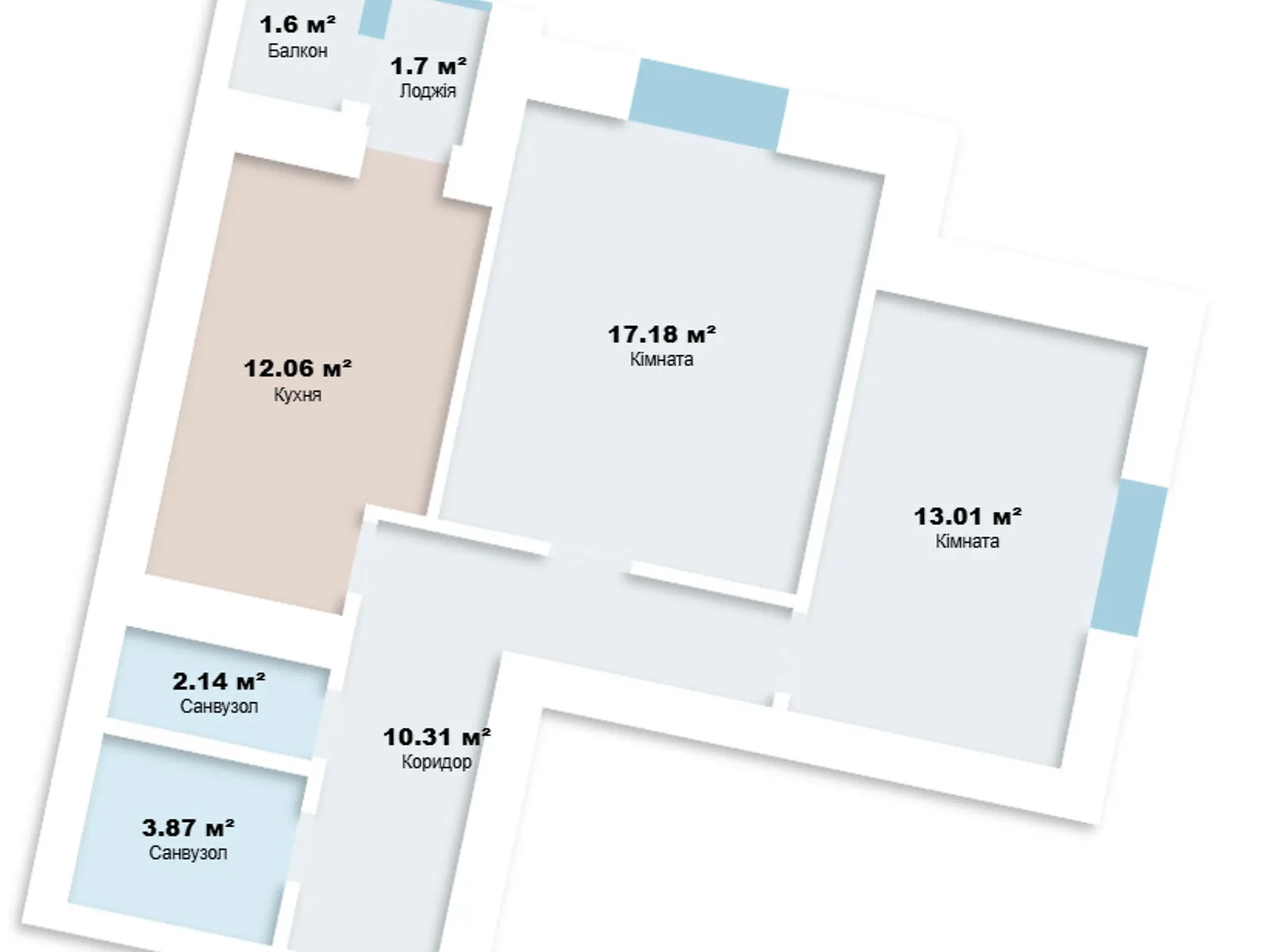 Продается 2-комнатная квартира 60 кв. м в Хмельницком, пер. Гетмана Мазепы(Красовского Маршала), 31/1Б - фото 1