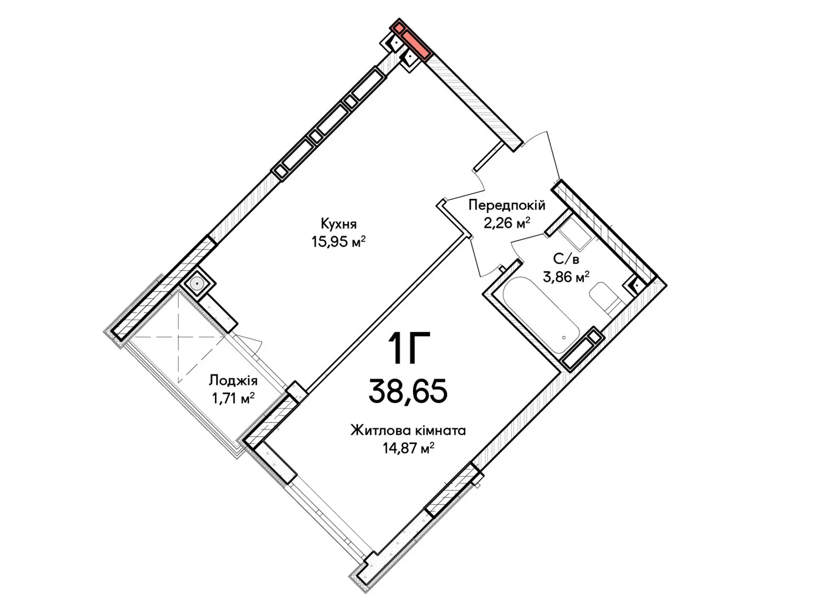 Продается 1-комнатная квартира 39 кв. м в Ирпене, ул. Ольги Кобылянской(Достоевского), 1В/31 - фото 1