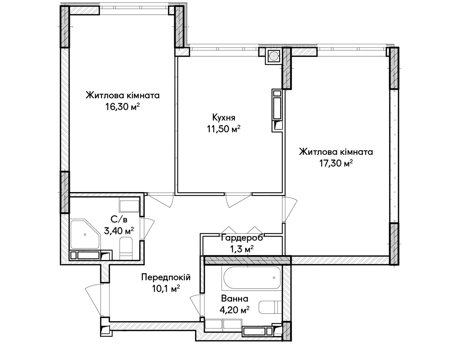 Продається 2-кімнатна квартира 64 кв. м у Ірпені, вул. Ольги Кобилянської(Достоєвського) - фото 1