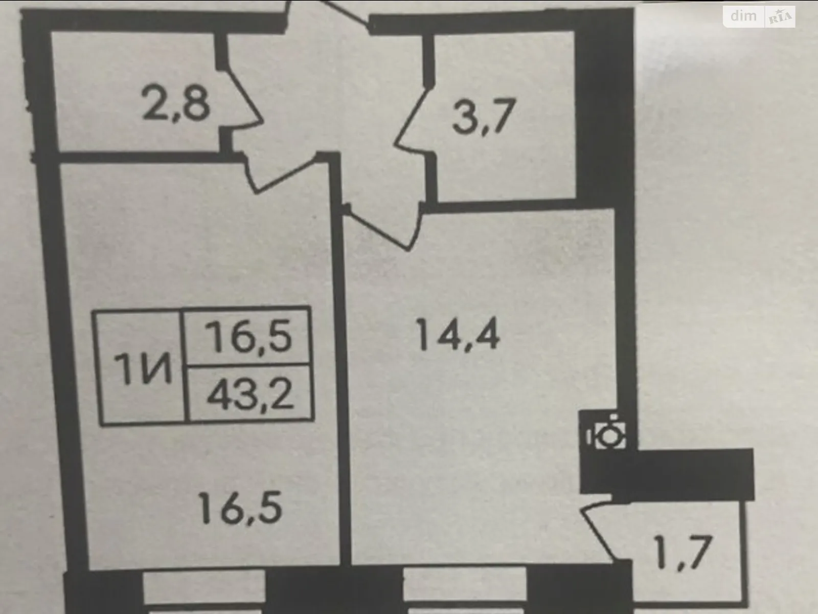Продается 1-комнатная квартира 44.2 кв. м в Виннице, ул. Праведников мира(Максимовича), 21 - фото 1