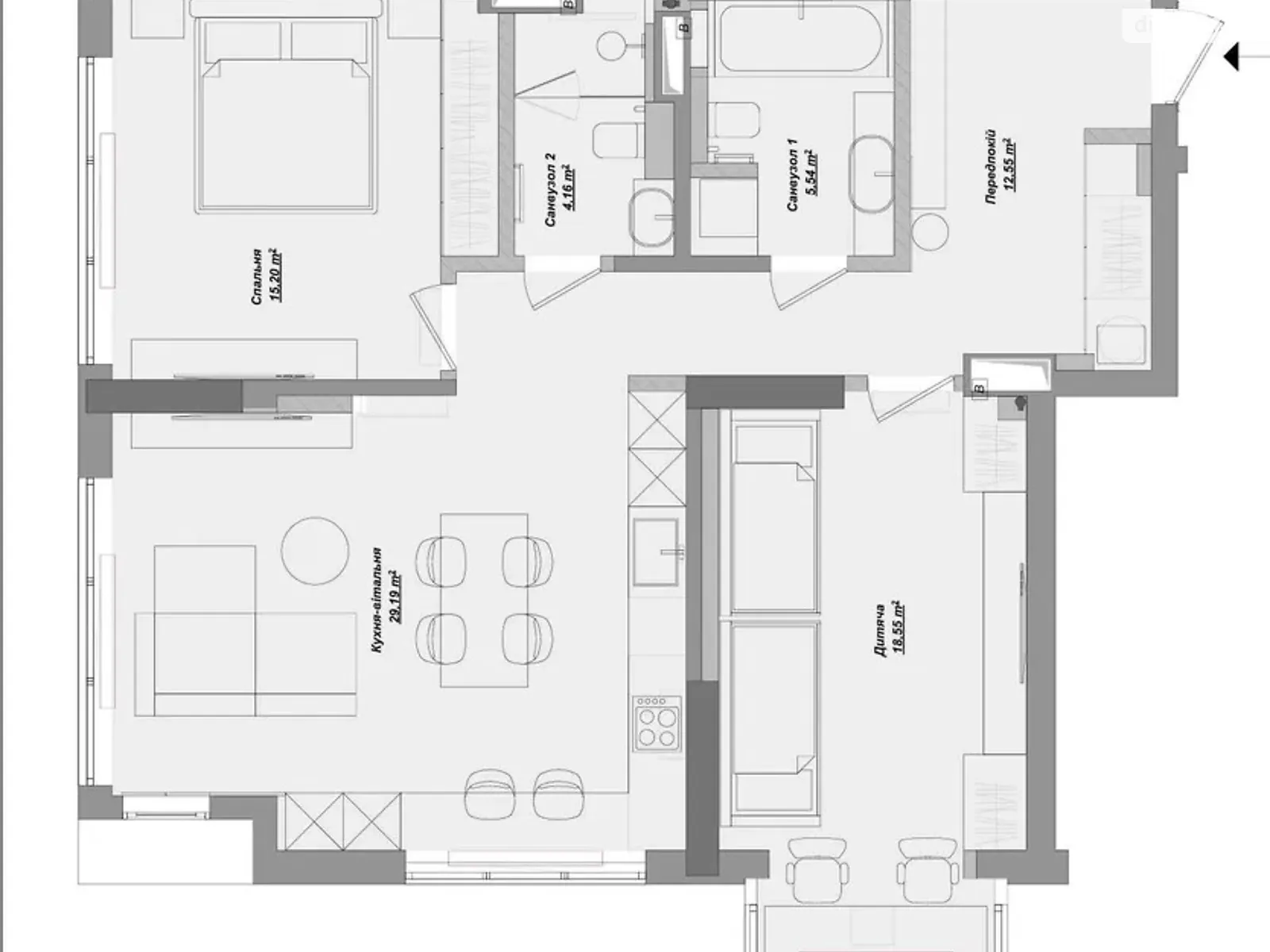 Продается 2-комнатная квартира 90.2 кв. м в Киеве, ул. Николая Пимоненко - фото 1