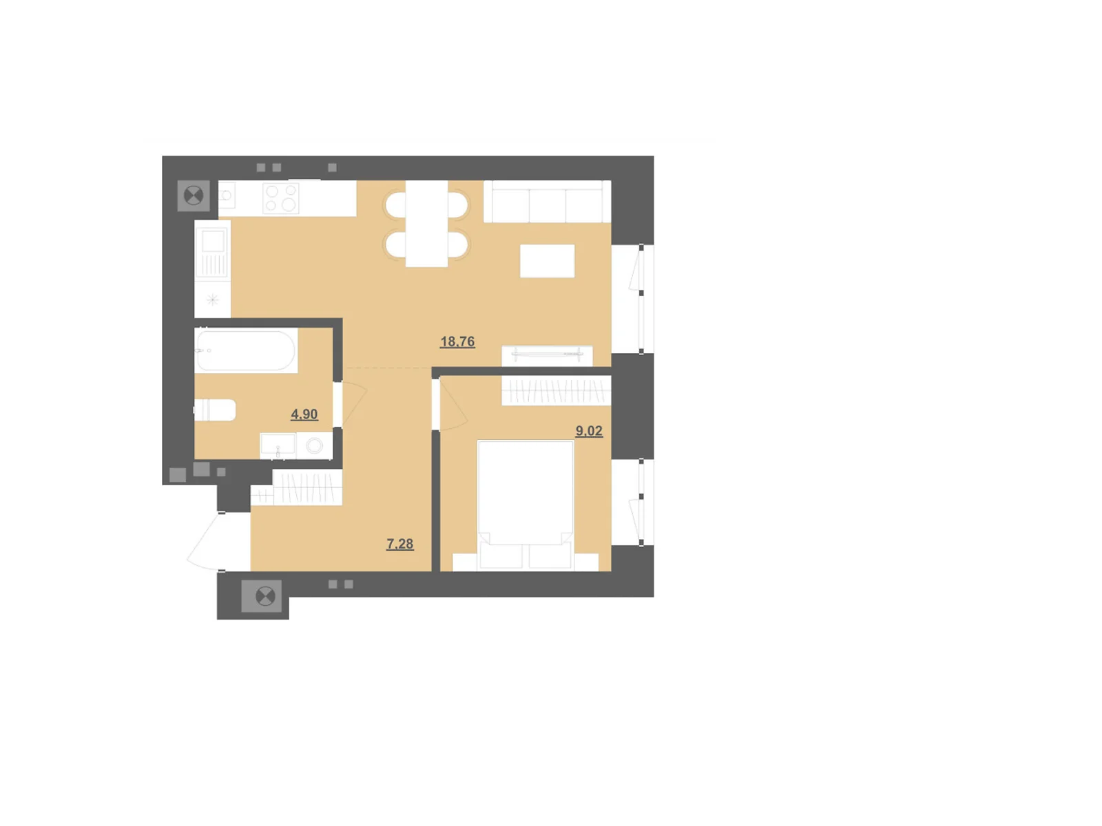 Продається 1-кімнатна квартира 39.96 кв. м у Пустомитах, вул. Садова - фото 1