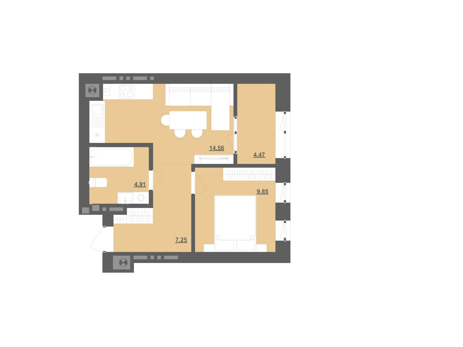 Продается 2-комнатная квартира 59.76 кв. м в Пустомытах, ул. Садовая - фото 1