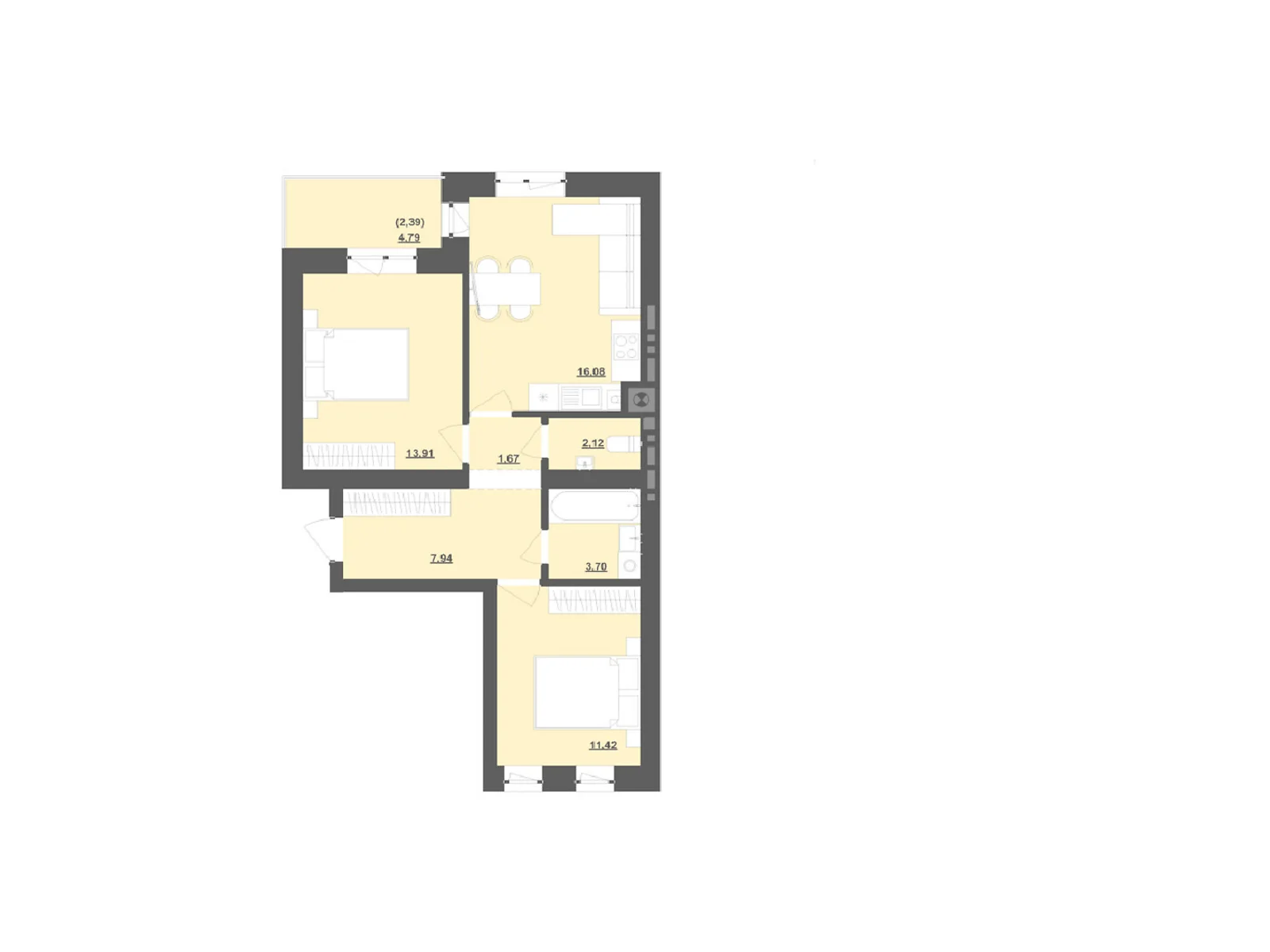 Продається 2-кімнатна квартира 64.71 кв. м у Пустомитах, вул. Садова - фото 1