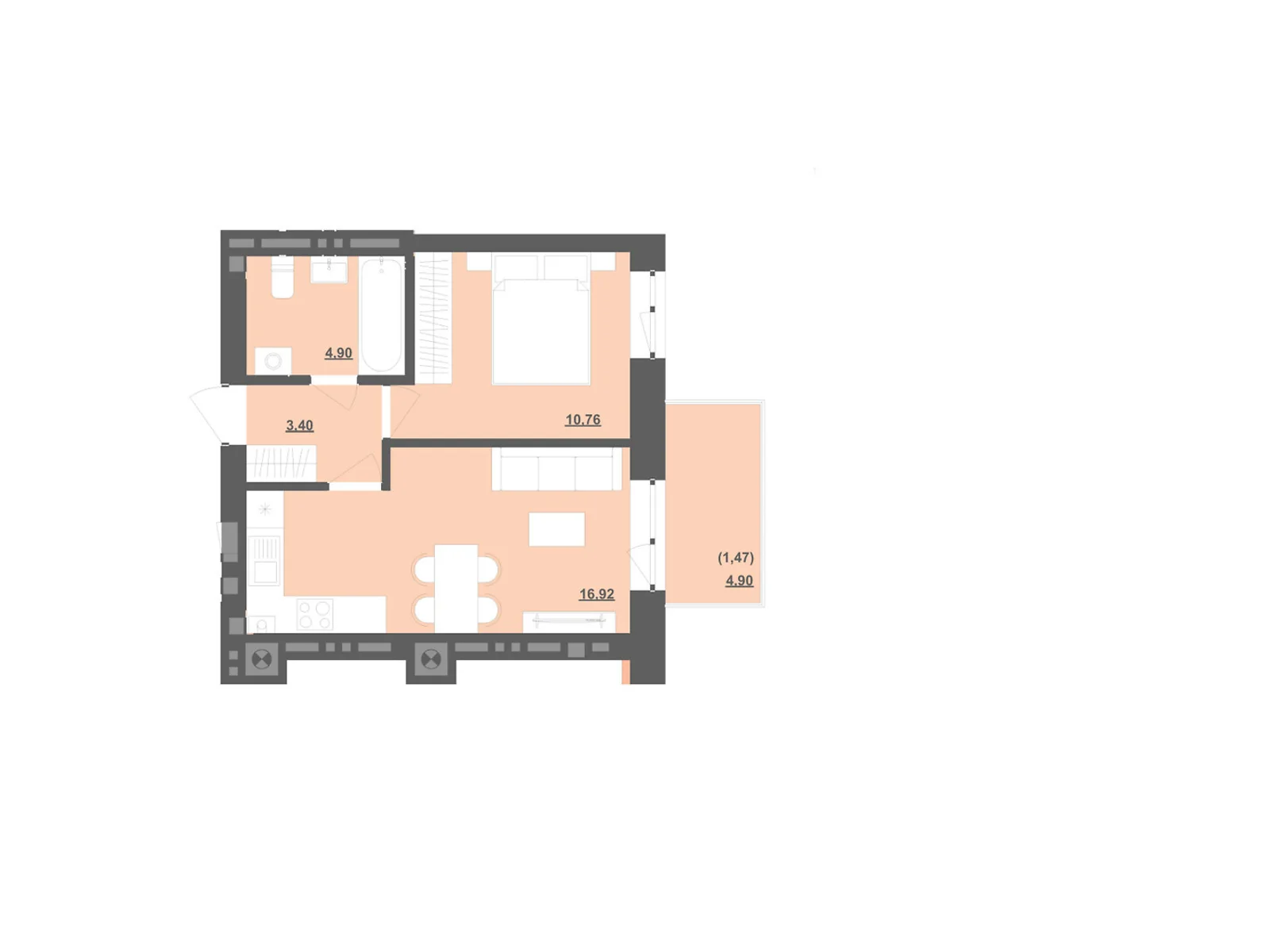 Продається 2-кімнатна квартира 61.45 кв. м у Пустомитах, вул. Садова - фото 1