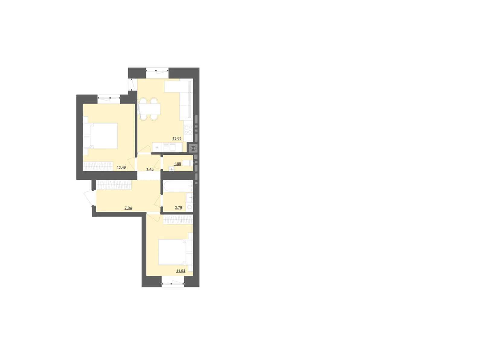 Продається 2-кімнатна квартира 63.71 кв. м у Пустомитах, вул. Садова - фото 1