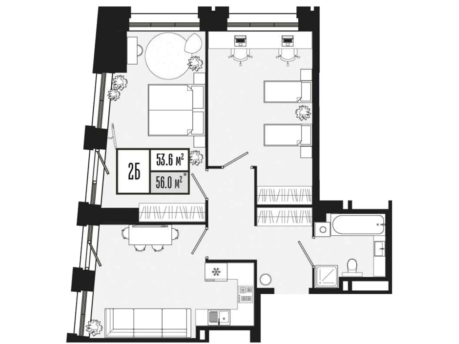 Продается 2-комнатная квартира 56 кв. м в Днепре, ул. 3-ї Штурмової Бригади(6-й стрелковой дивизии), 29 - фото 1