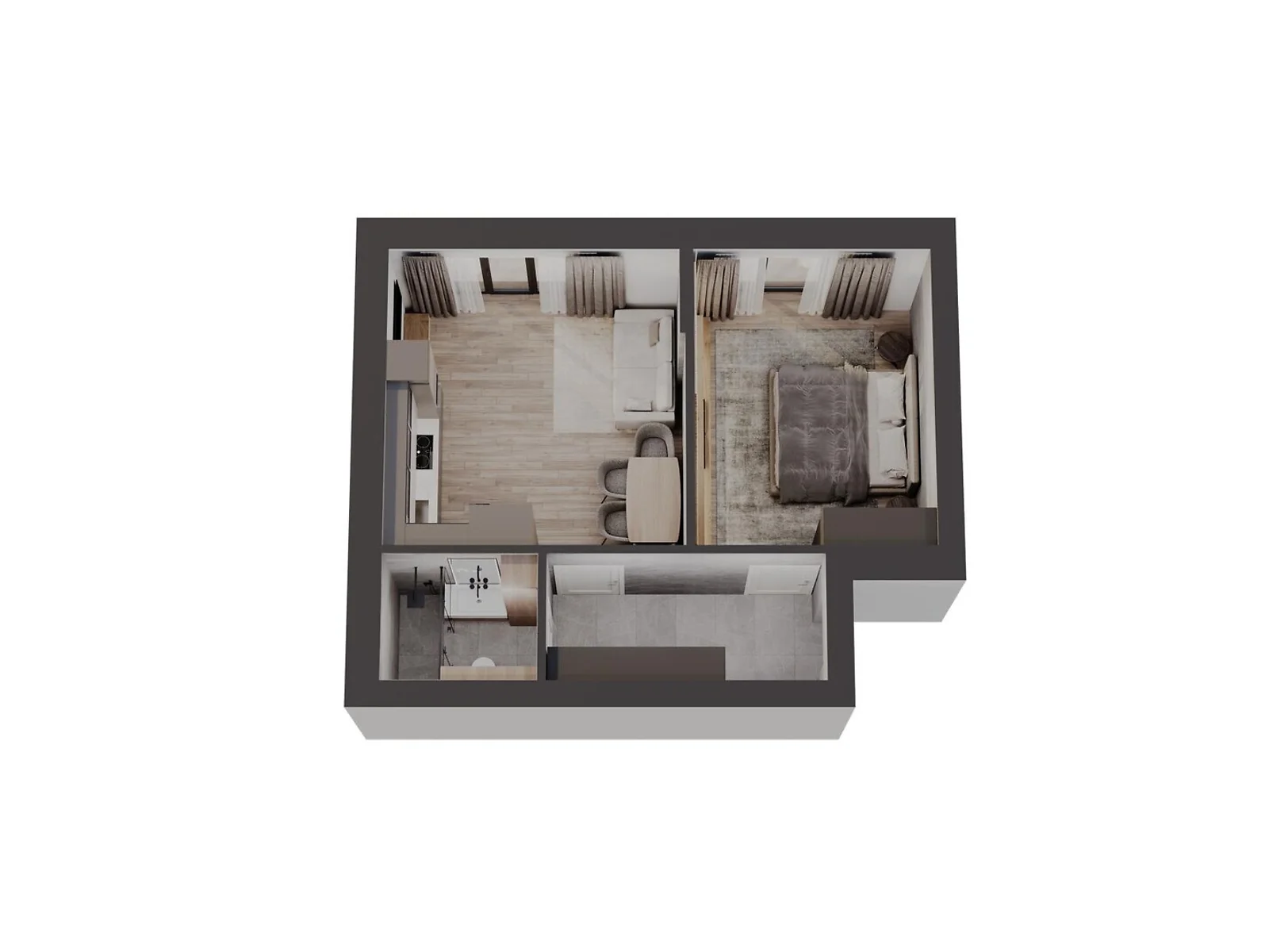 Продается 1-комнатная квартира 45 кв. м в Чагоре, цена: 49500 $ - фото 1