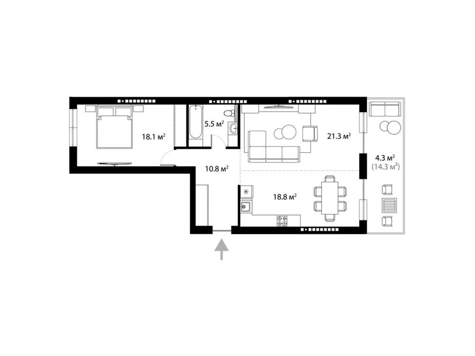 Продается 2-комнатная квартира 78.8 кв. м в Ужгороде, ул. Легоцкого, 80 - фото 1