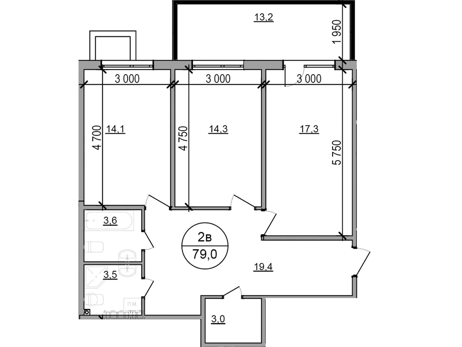 Продается 2-комнатная квартира 79 кв. м в Басовке, Кольцевая дор. - фото 1